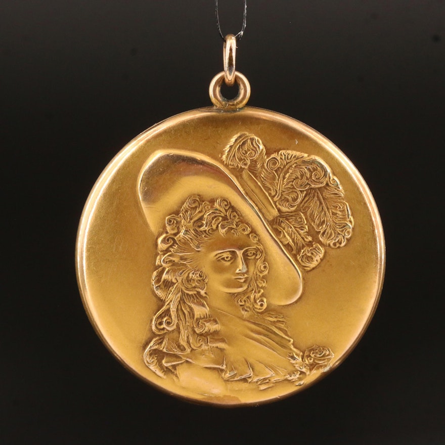 Circa 1915 J.G. Fuller Co. Locket with Portrait Motif