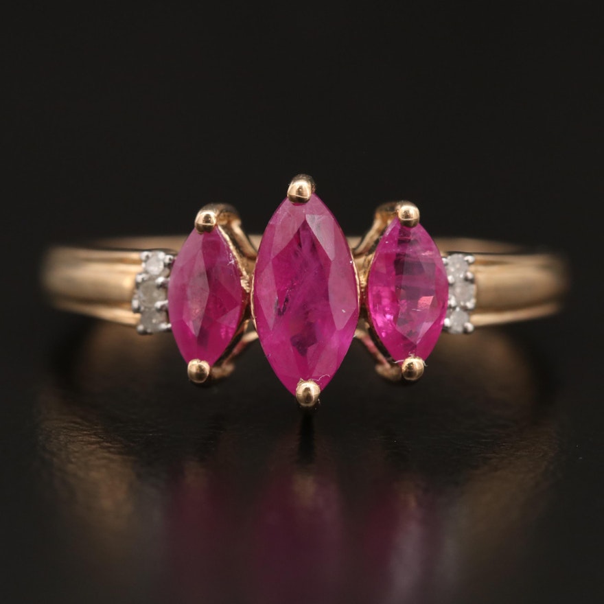 9K Ruby and Diamond Ring