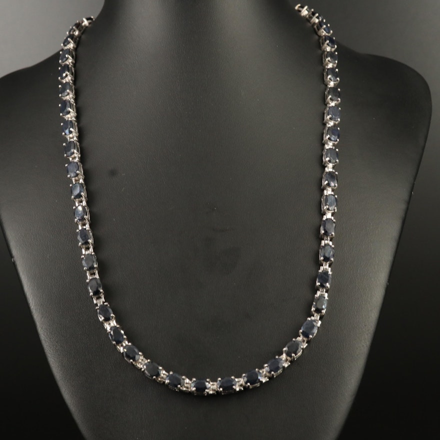 Sterling Silver Sapphire Collar Necklace