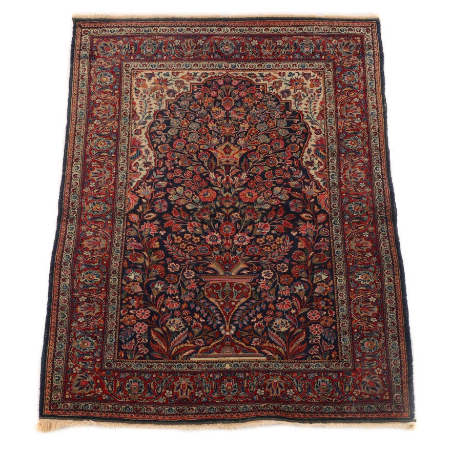 3'6 x 5'0 Hand-Knotted Persian Sarouk Prayer Rug