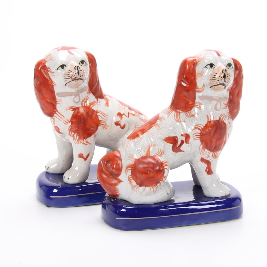 Staffordshire Style Dog Figurines, Mid to Late 20th Century