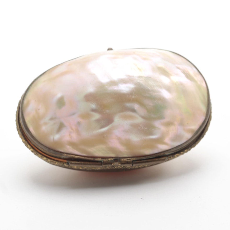 Mother-of-Pearl and Brass Box