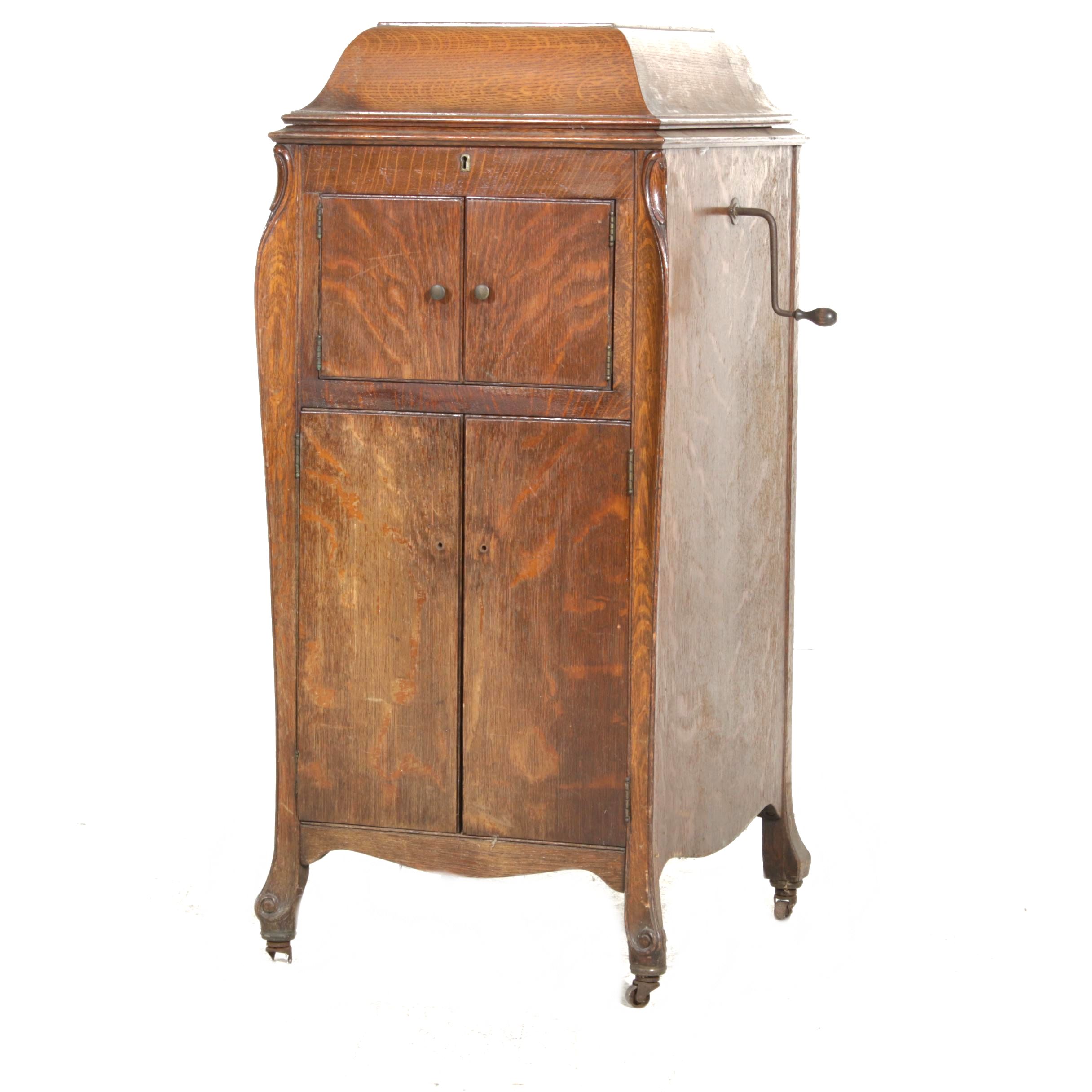 Victor Victrola "XI" Tiger Oak Phonograph Cabinet, 1920