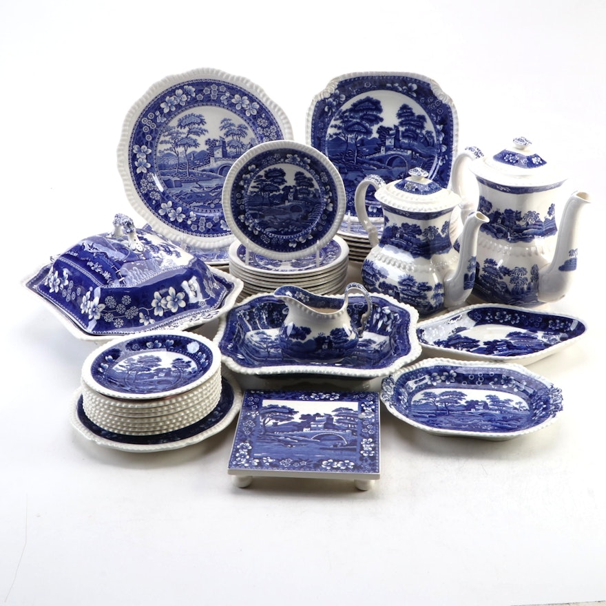 Spode "Tower Blue" Earthenware Dinner and Serveware