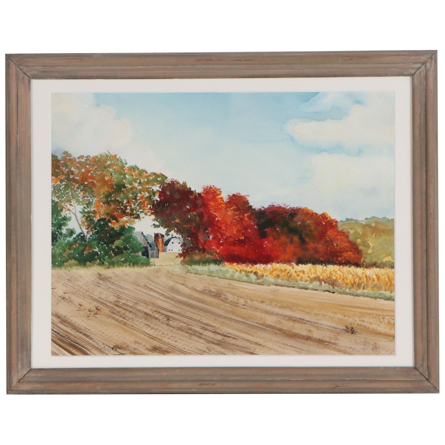 Watercolor Painting "Indiana Autumn", 1986