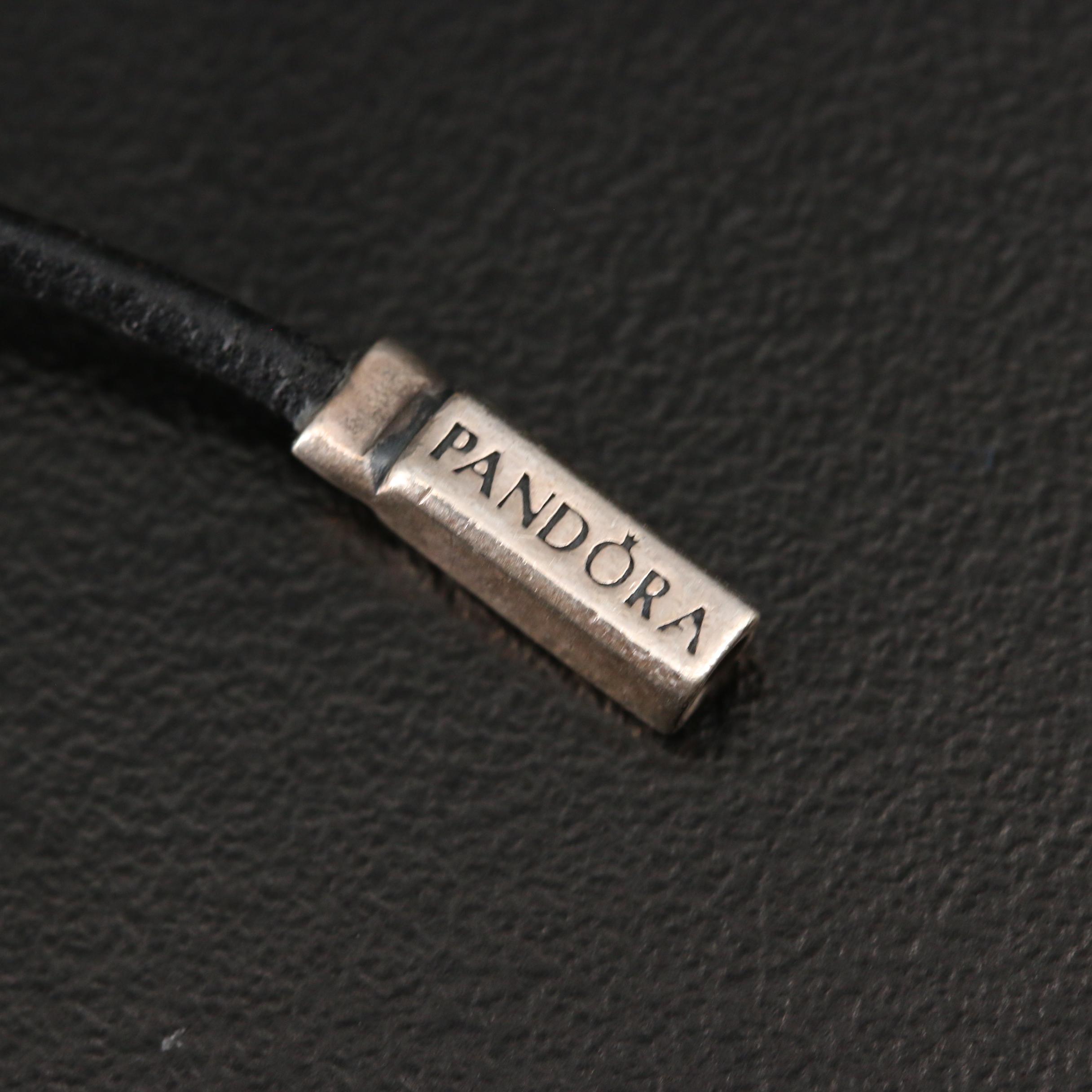 Chamilia and Pandora Sterling Slide Necklace with Murano Glass