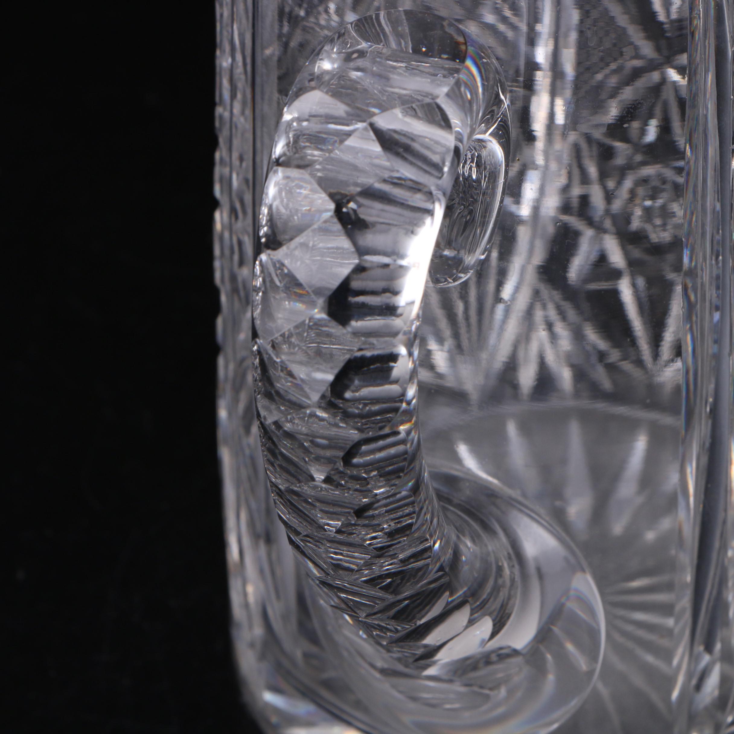 American Brilliant Cut Glass Lead Crystal Water Pitcher, Late 19th/Early 20th C.