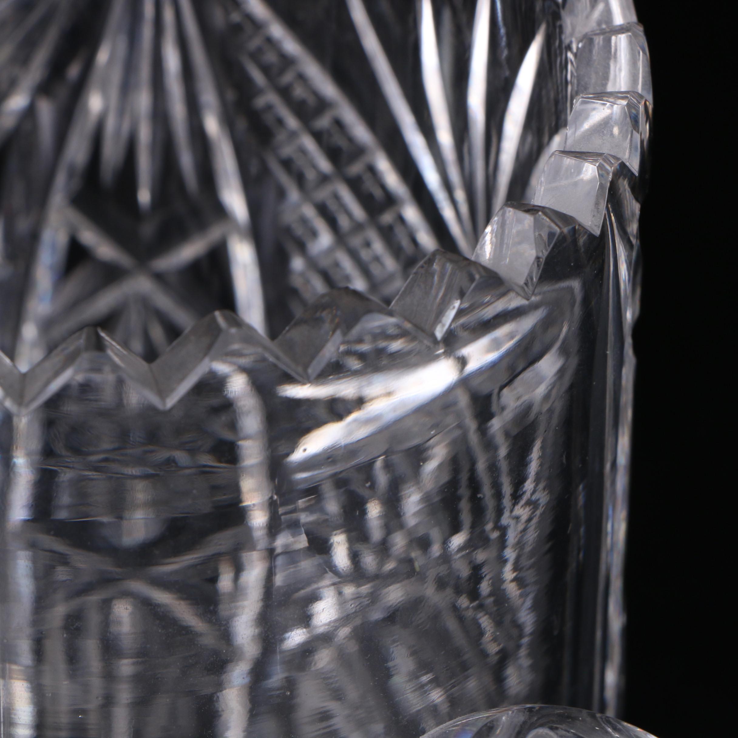 American Brilliant Cut Glass Lead Crystal Water Pitcher, Late 19th/Early 20th C.