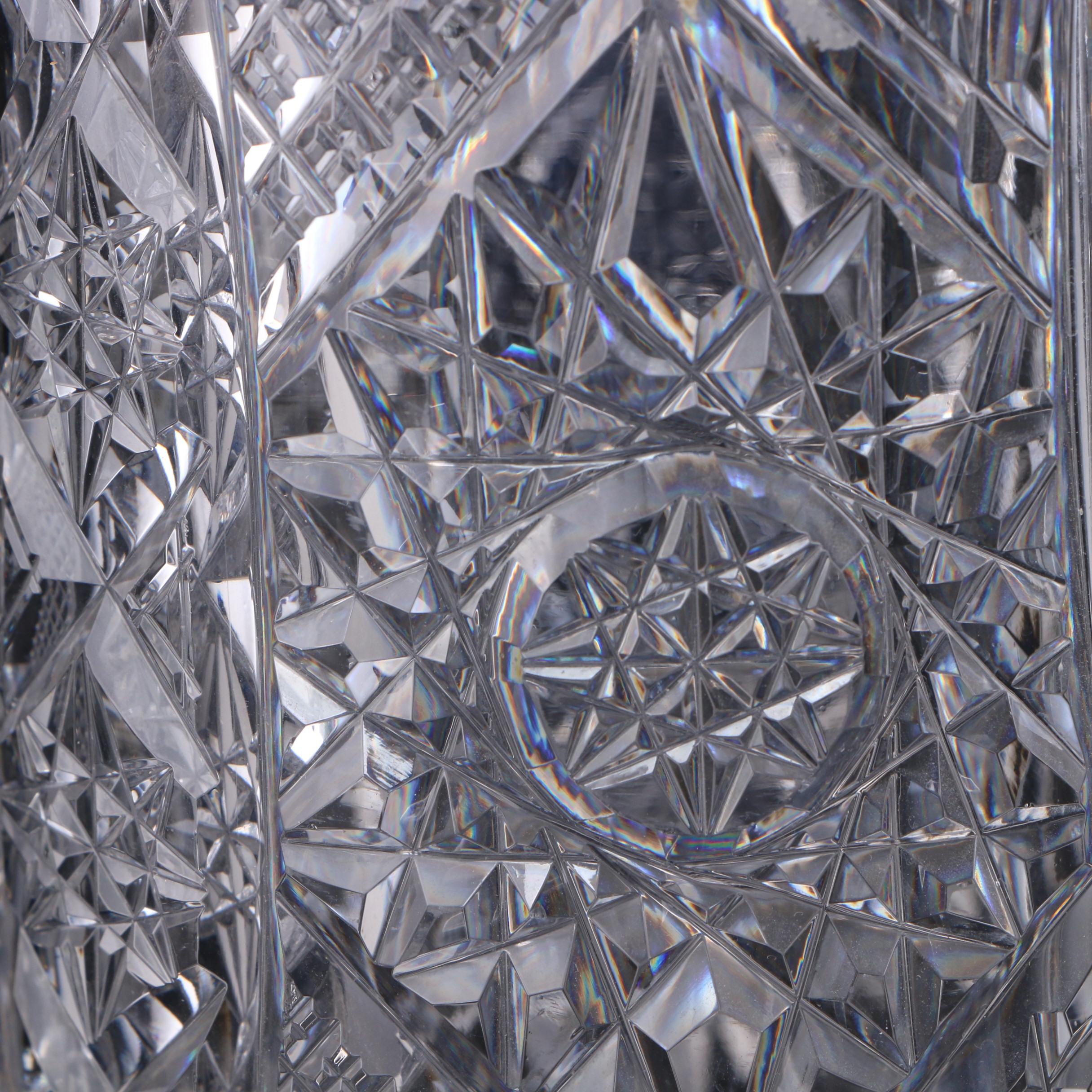 American Brilliant Cut Glass Lead Crystal Water Pitcher, Late 19th/Early 20th C.