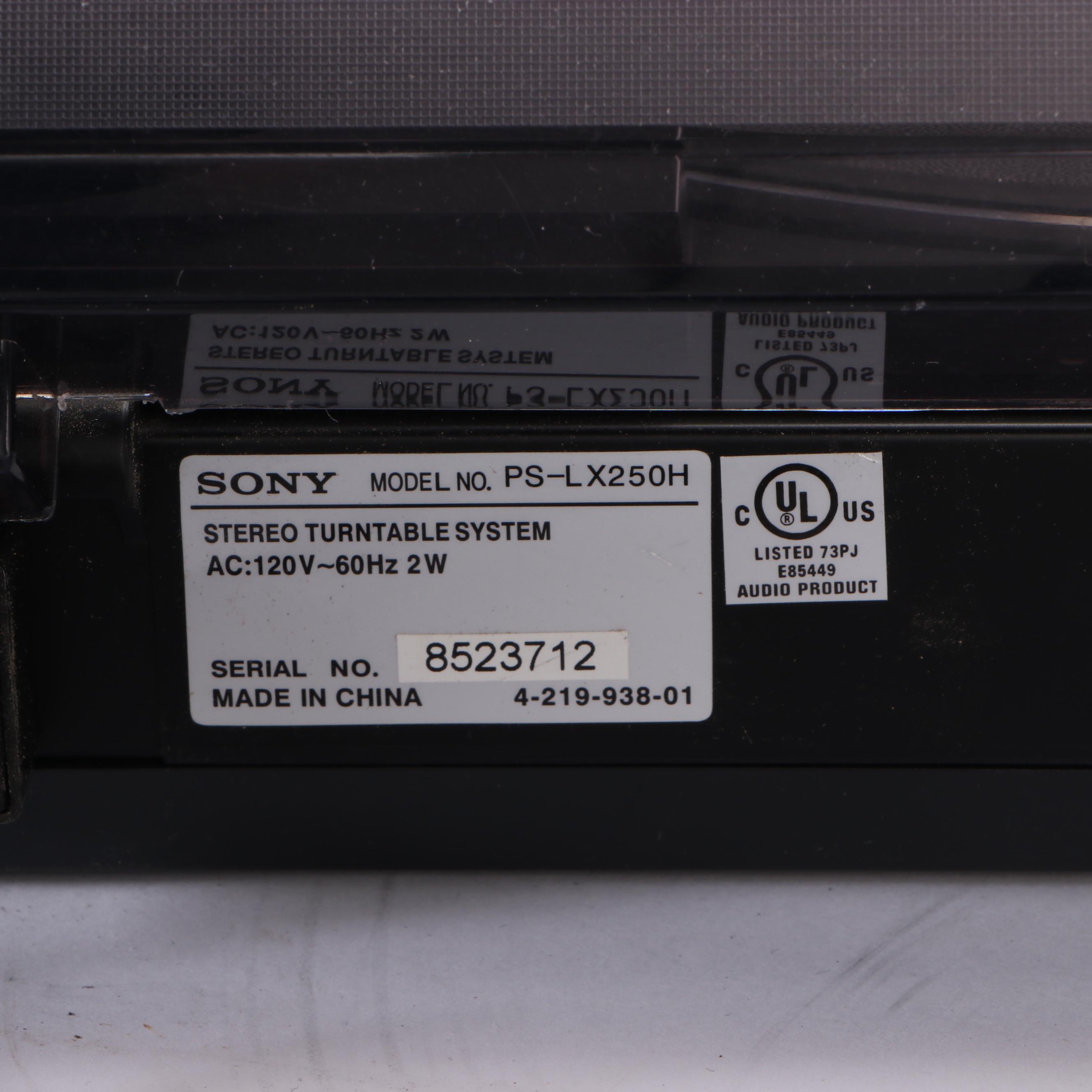 Sony PS-LX250H Stereo Full Automatic Turntable System, 2006