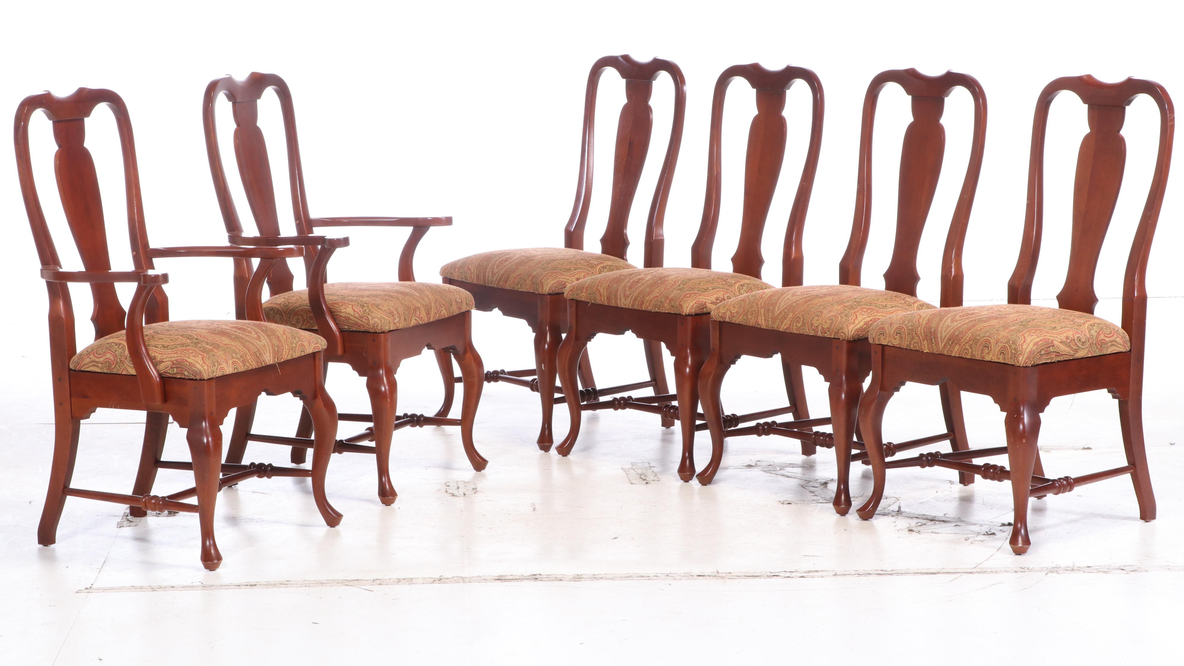 Seven-Piece Cresent Mfg. Co. Queen Anne Style Cherrywood Dining Set
