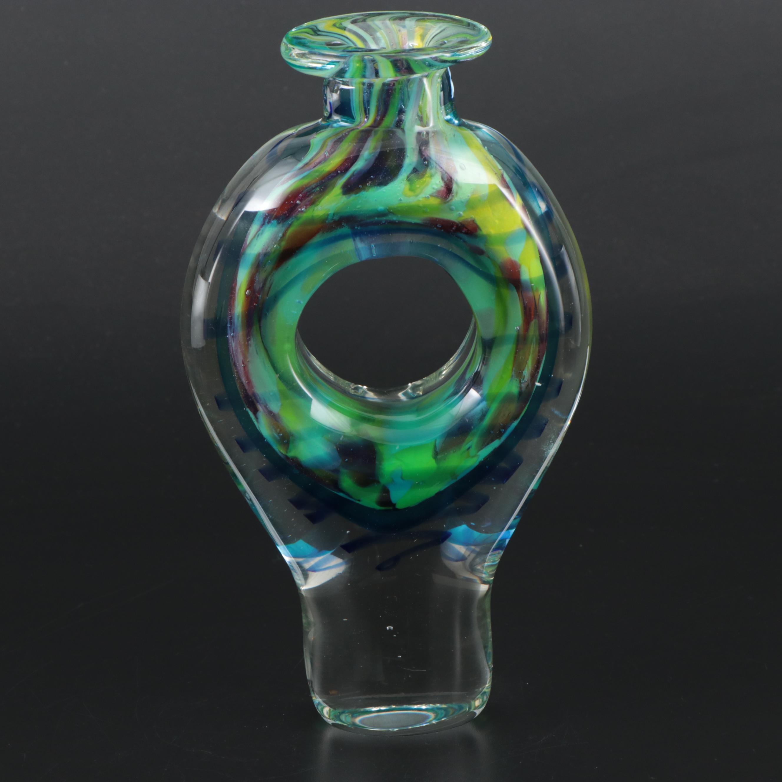 Millefiori Art Glass Vase and Centerpiece Bowl with Other Art Glass Vase