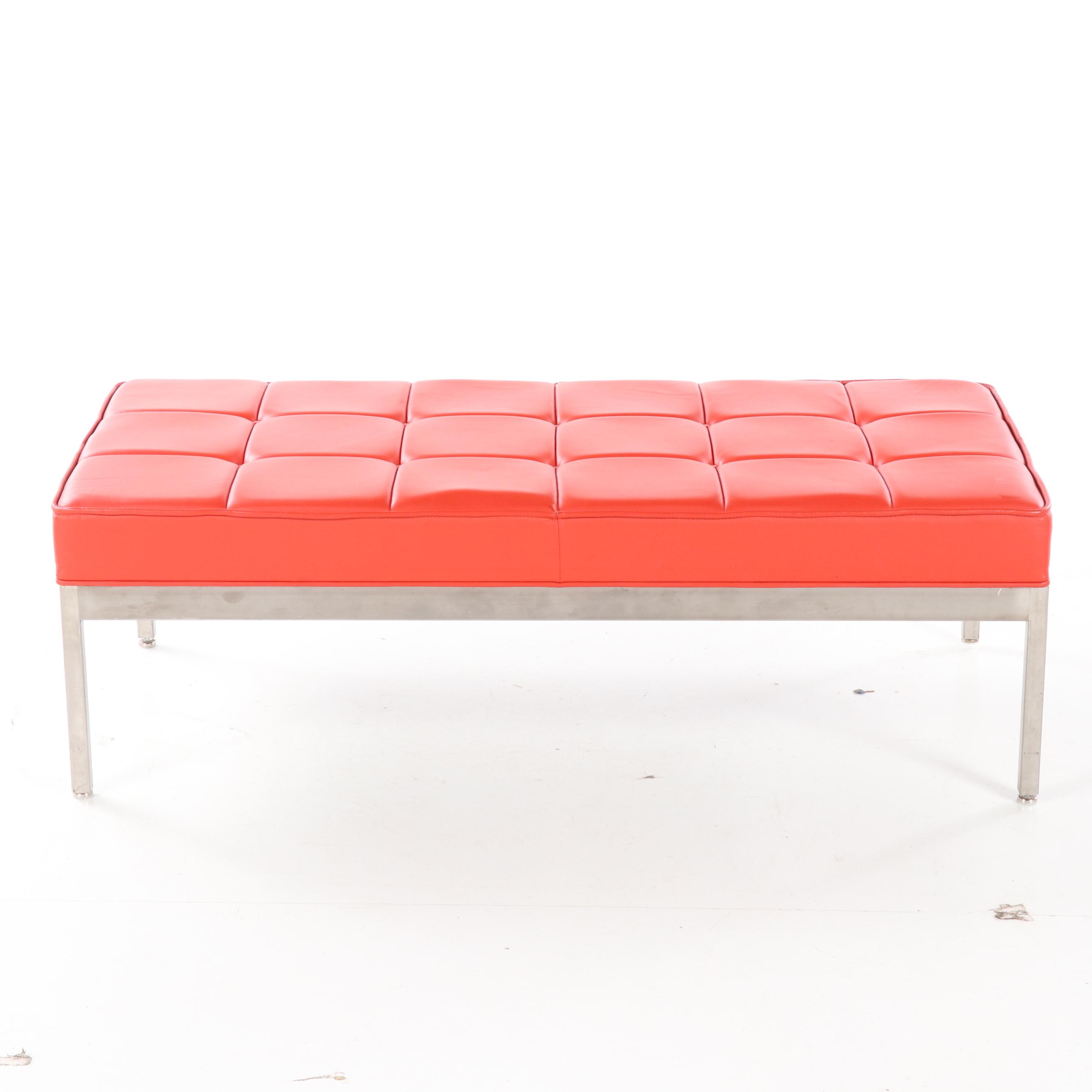 Contemporary Modern Vinyl Upholstered Bench