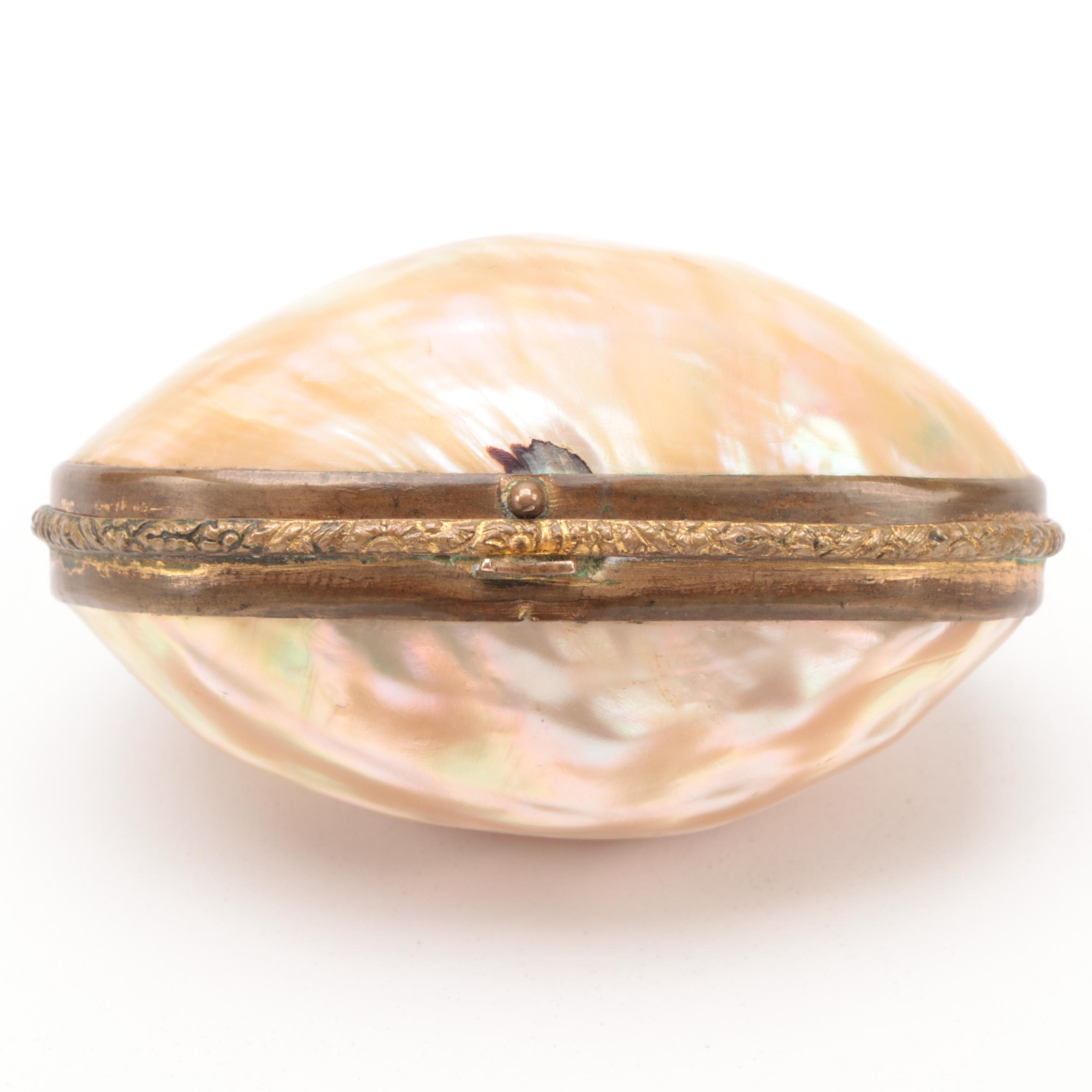 Mother-of-Pearl and Brass Box