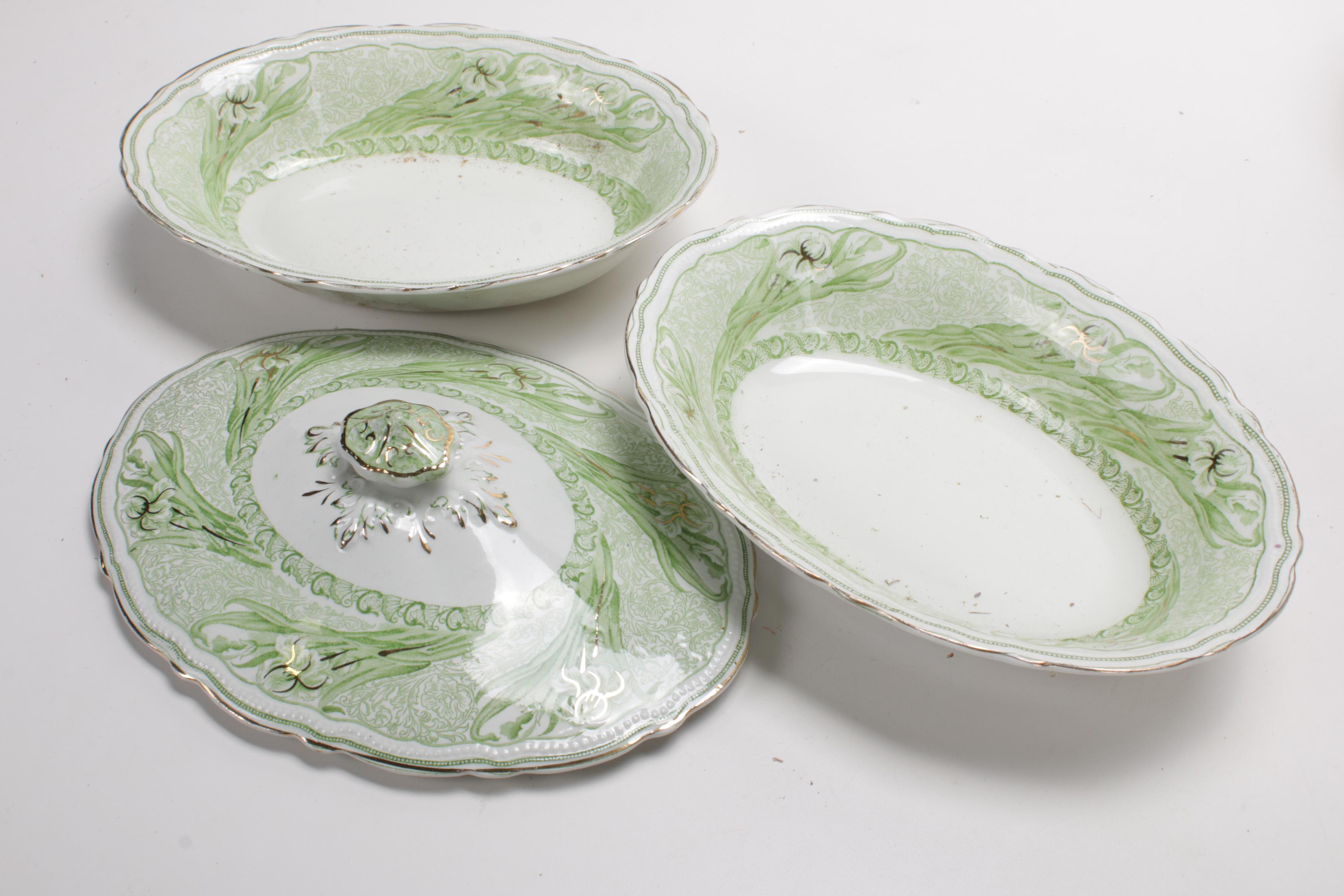 Clementson Bros. "Iris" Porcelain Dinnerware, Early 20th Century