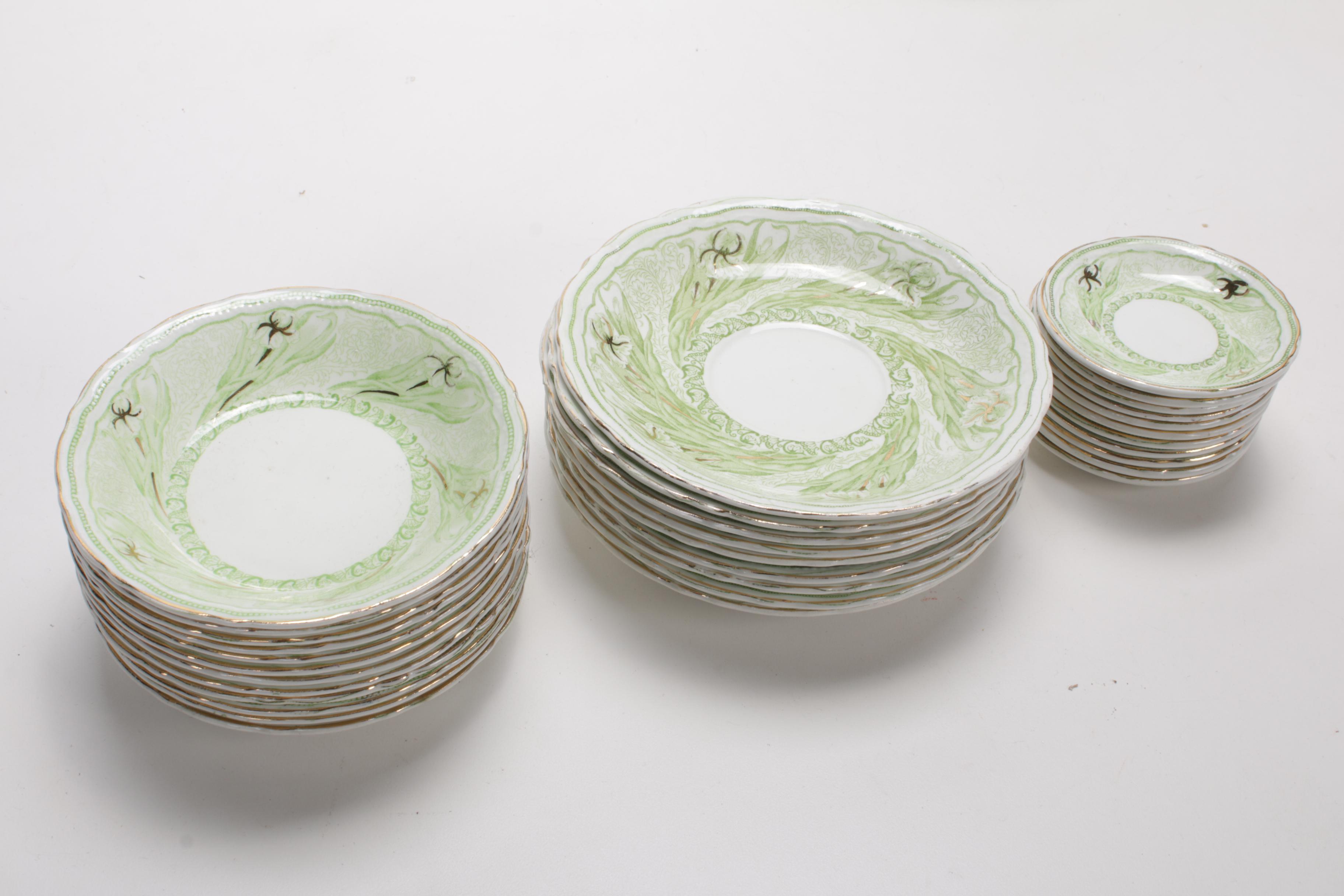 Clementson Bros. "Iris" Porcelain Dinnerware, Early 20th Century