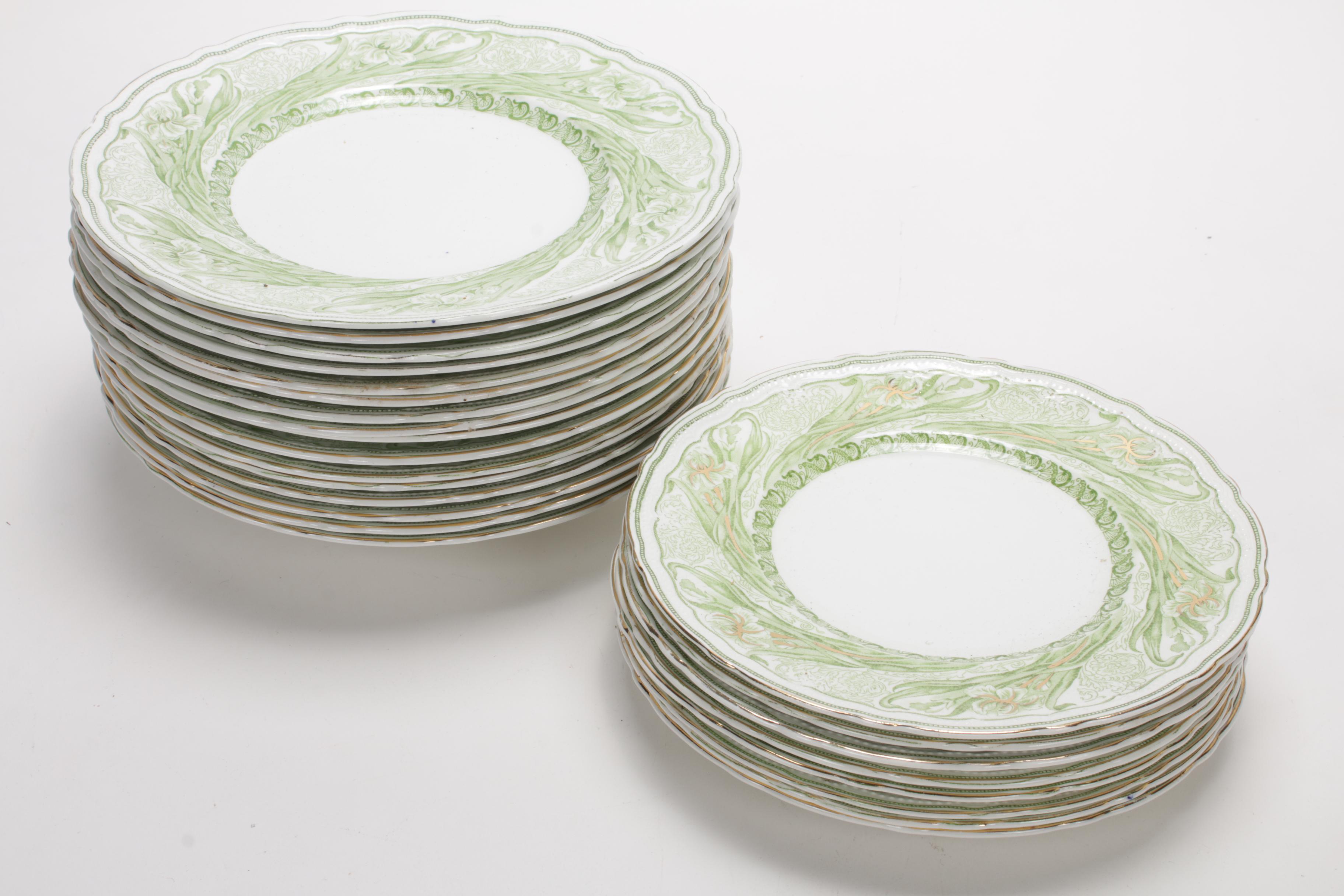 Clementson Bros. "Iris" Porcelain Dinnerware, Early 20th Century