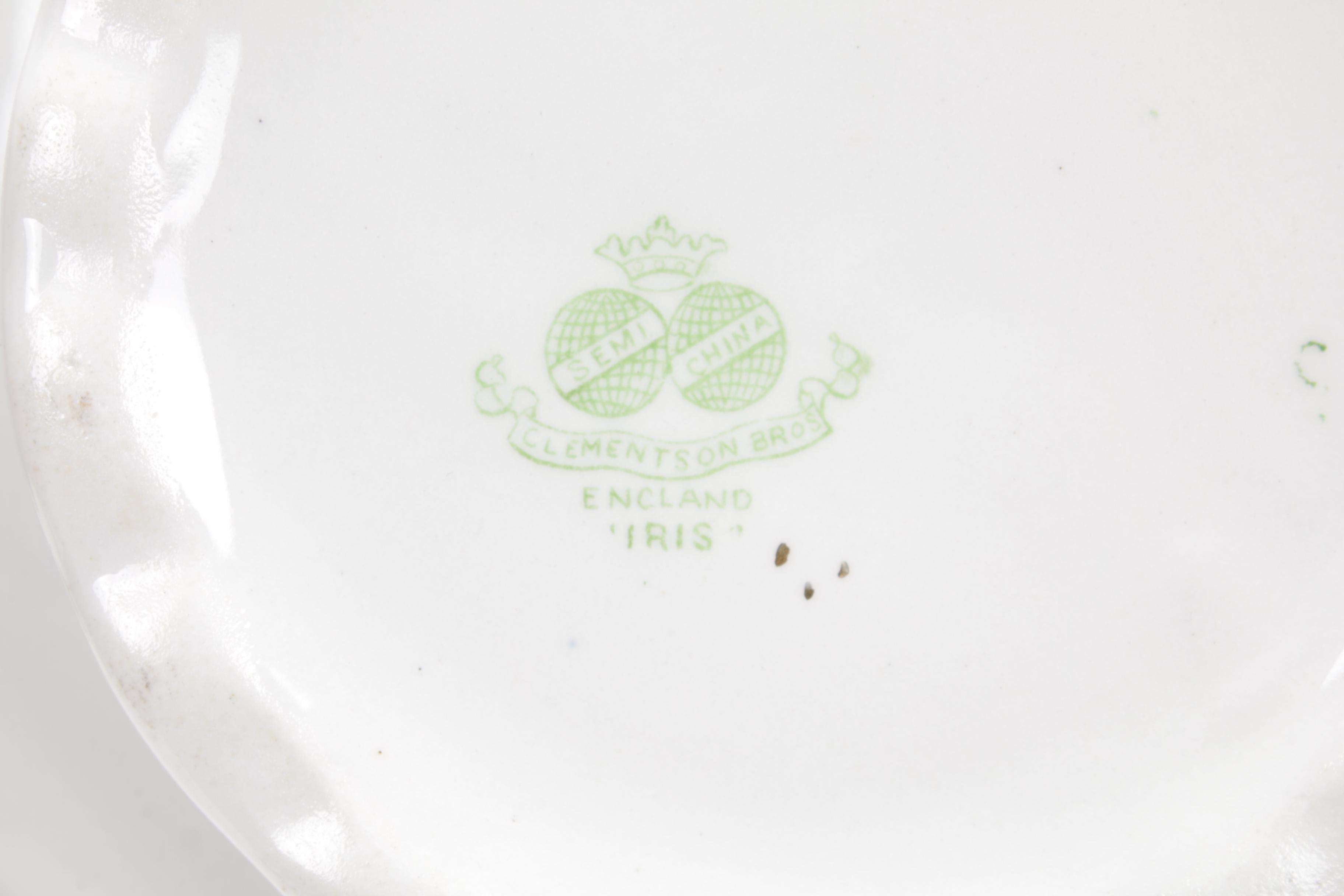 Clementson Bros. "Iris" Porcelain Dinnerware, Early 20th Century