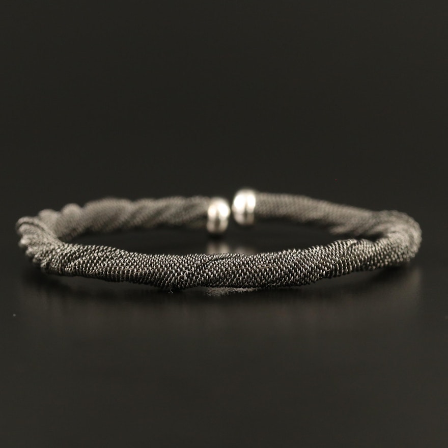 Sterling Silver Twisted Mesh Style Cuff