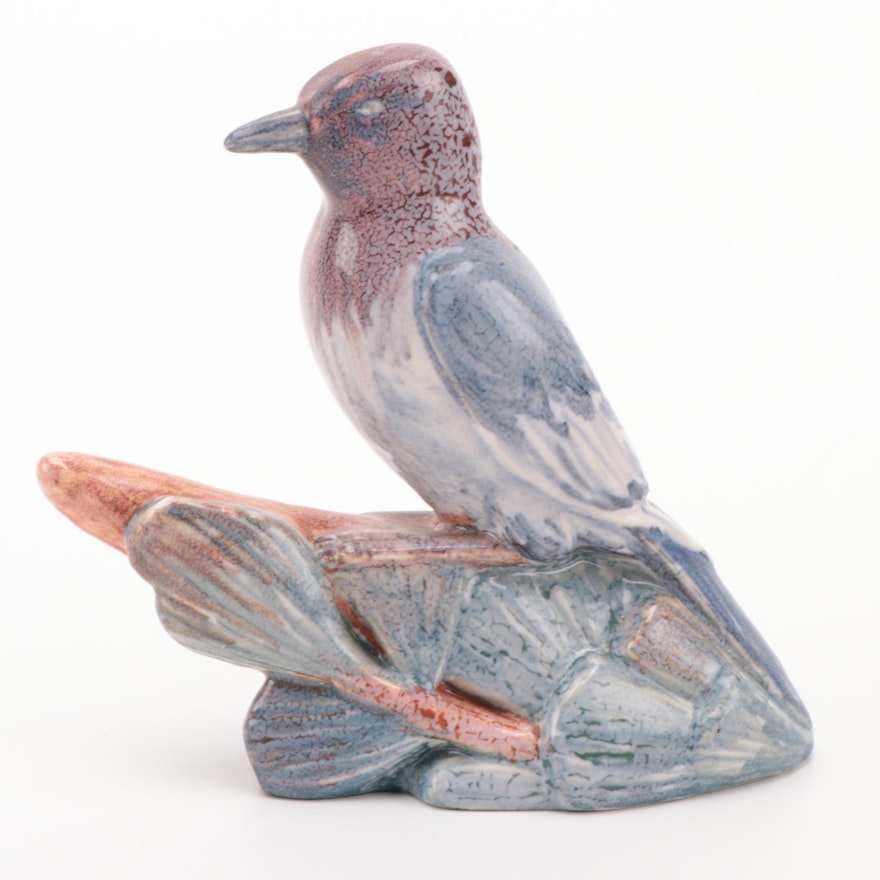 Rookwood Pottery Perched Bird Figurine, 1940