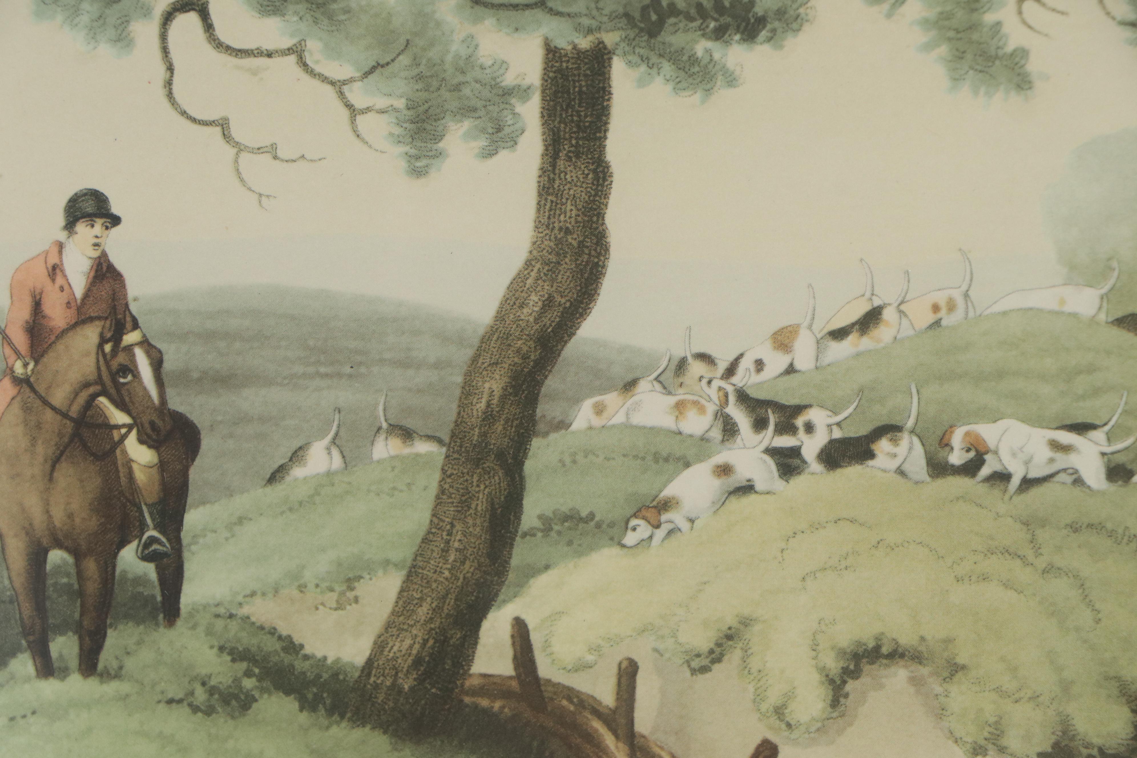 Offset Lithograph After Samuel Howitt Hunting Scene "Fox Hunting No. 3"
