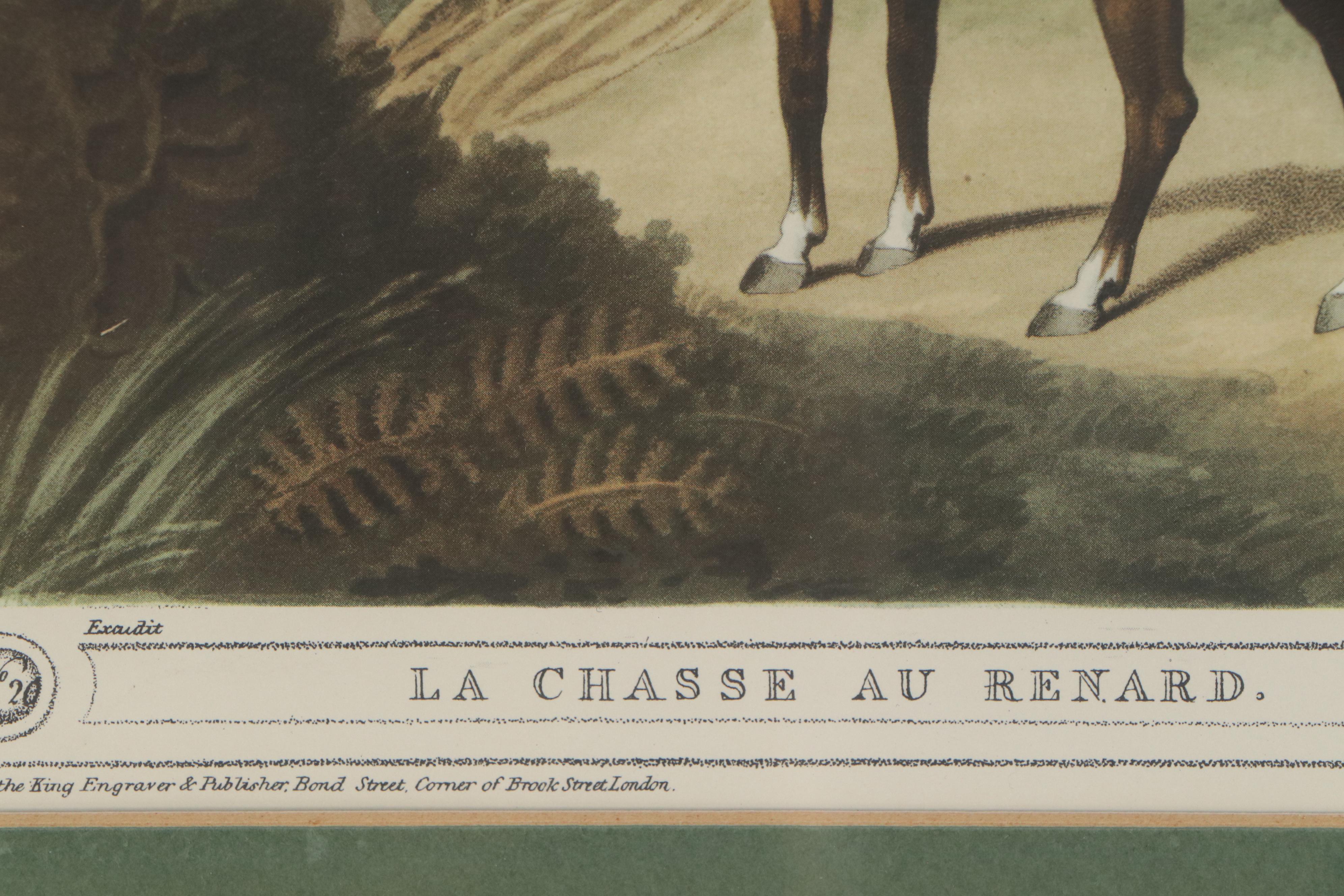 Offset Lithograph After Samuel Howitt Hunting Scene "Fox Hunting No. 3"