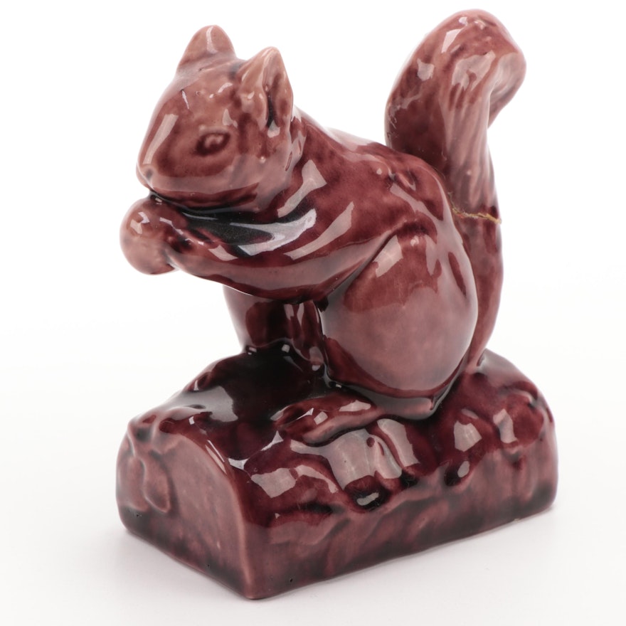Rookwood Pottery High Gloss Glaze Squirrel Figurine, 1934