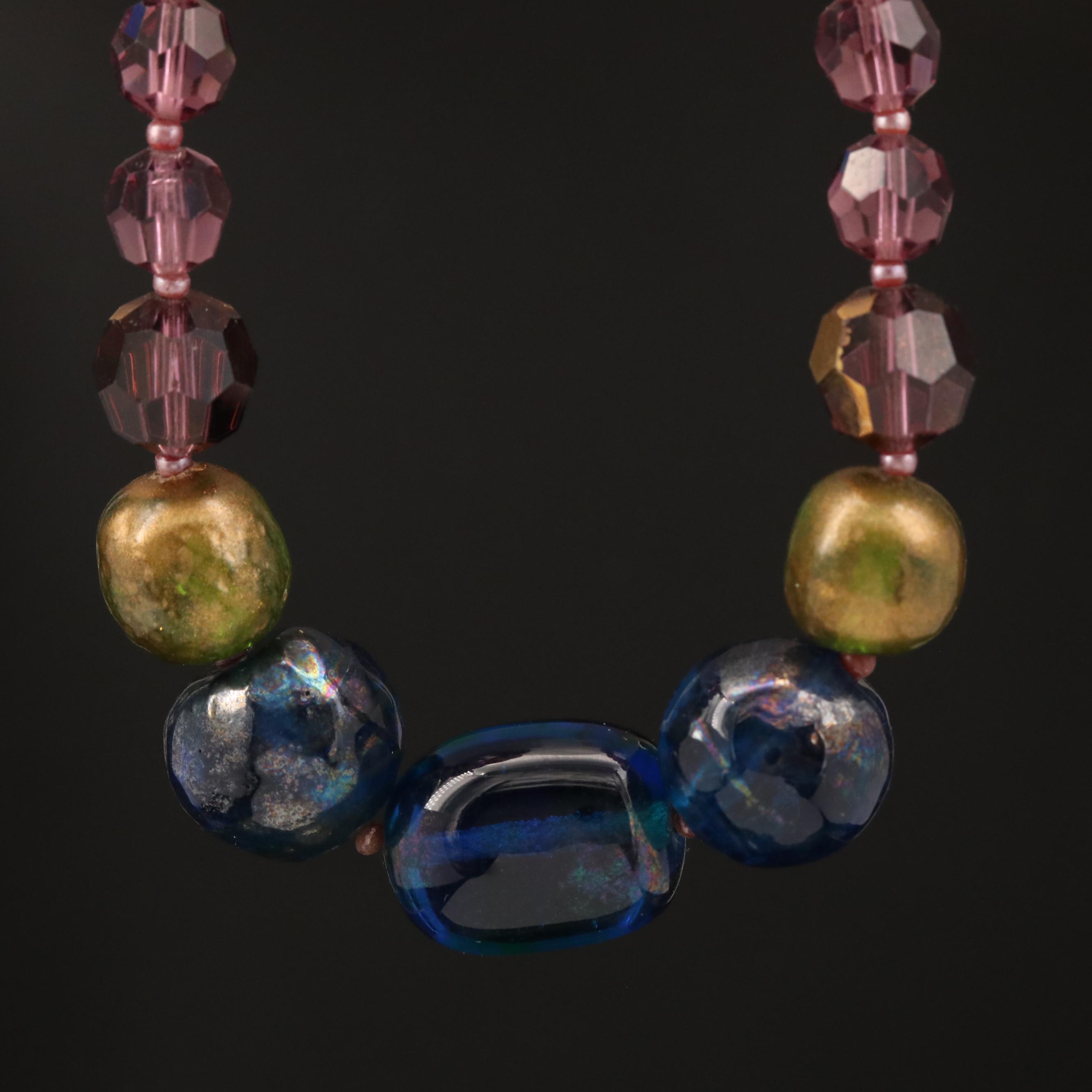 Vintage Judith McCann Designs Glass Beaded Necklace