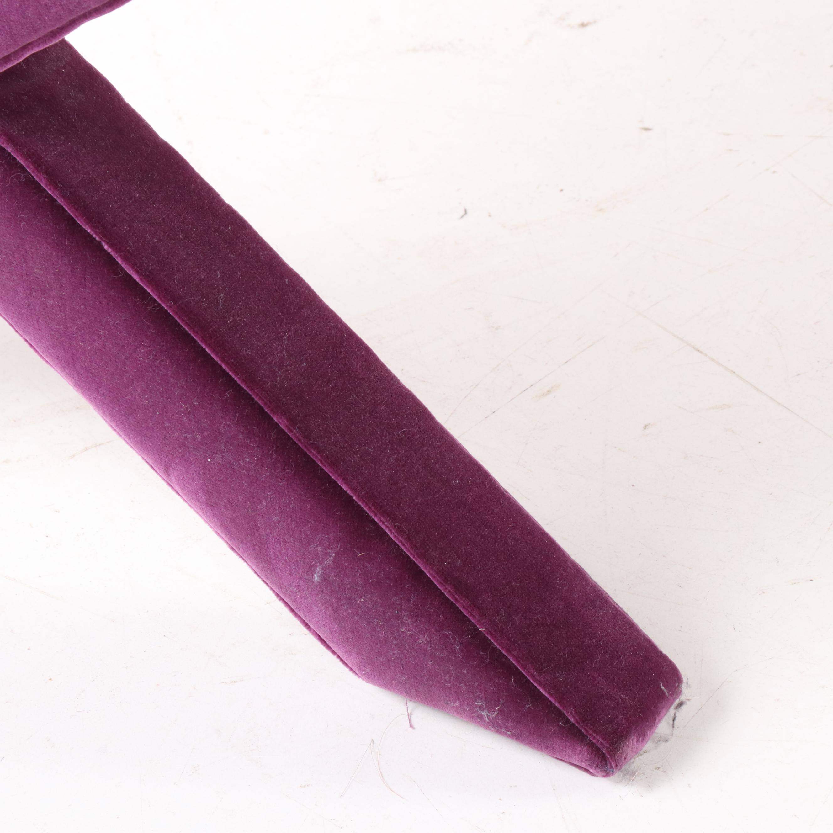 Magenta Colored Velvet Upholstered Hall Bench