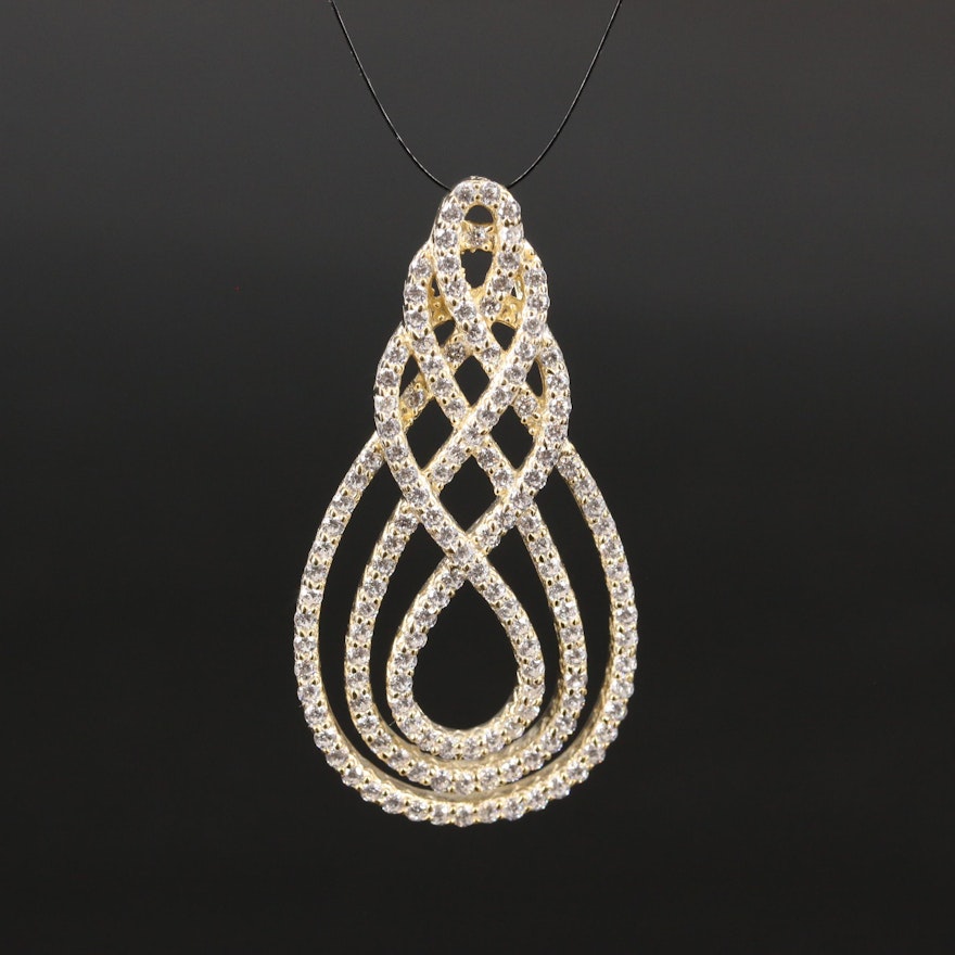 Sterling Cubic Zirconia Braided Pendant