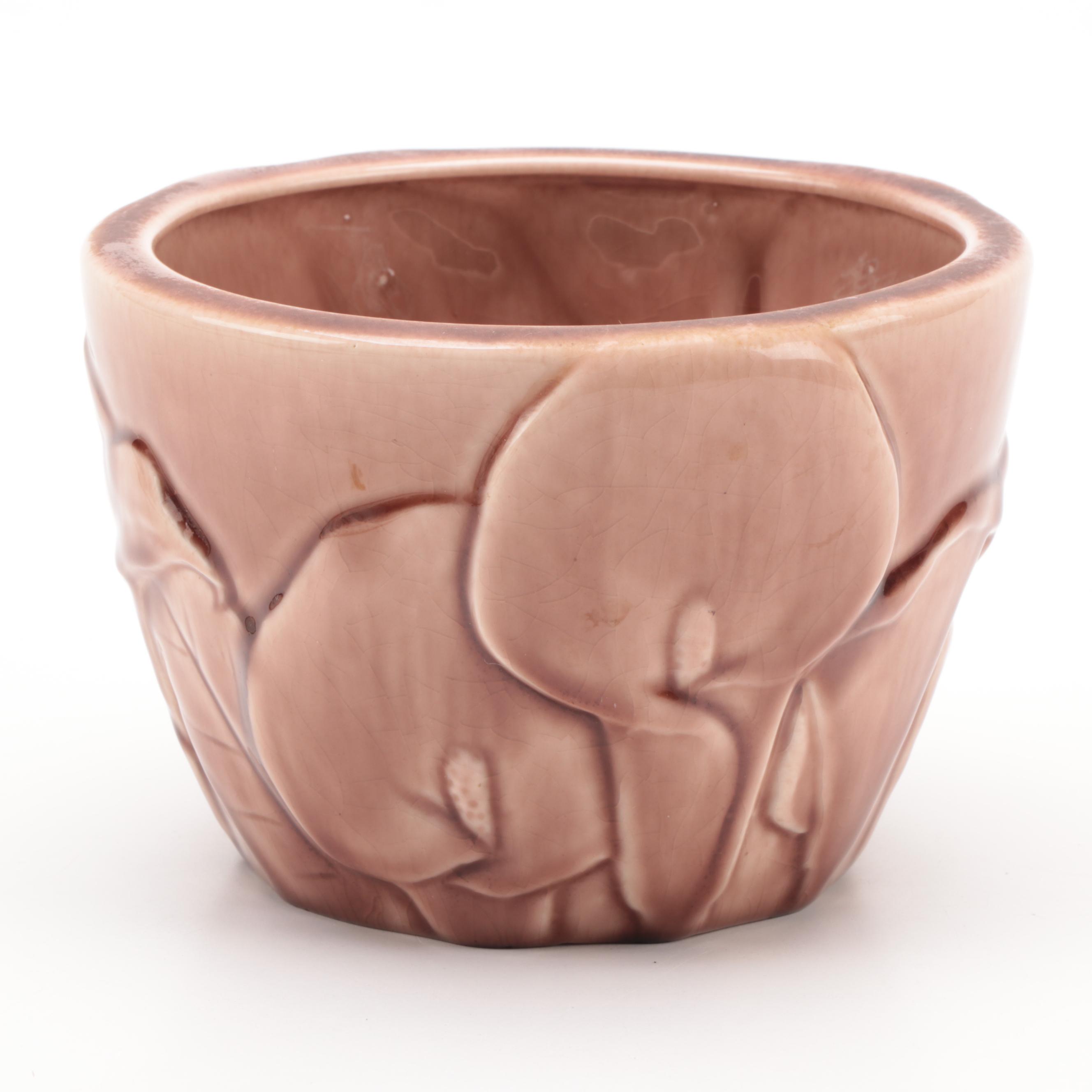 Rookwood Pottery High Gloss Glaze Calla Lilly Motif Planter, 1945