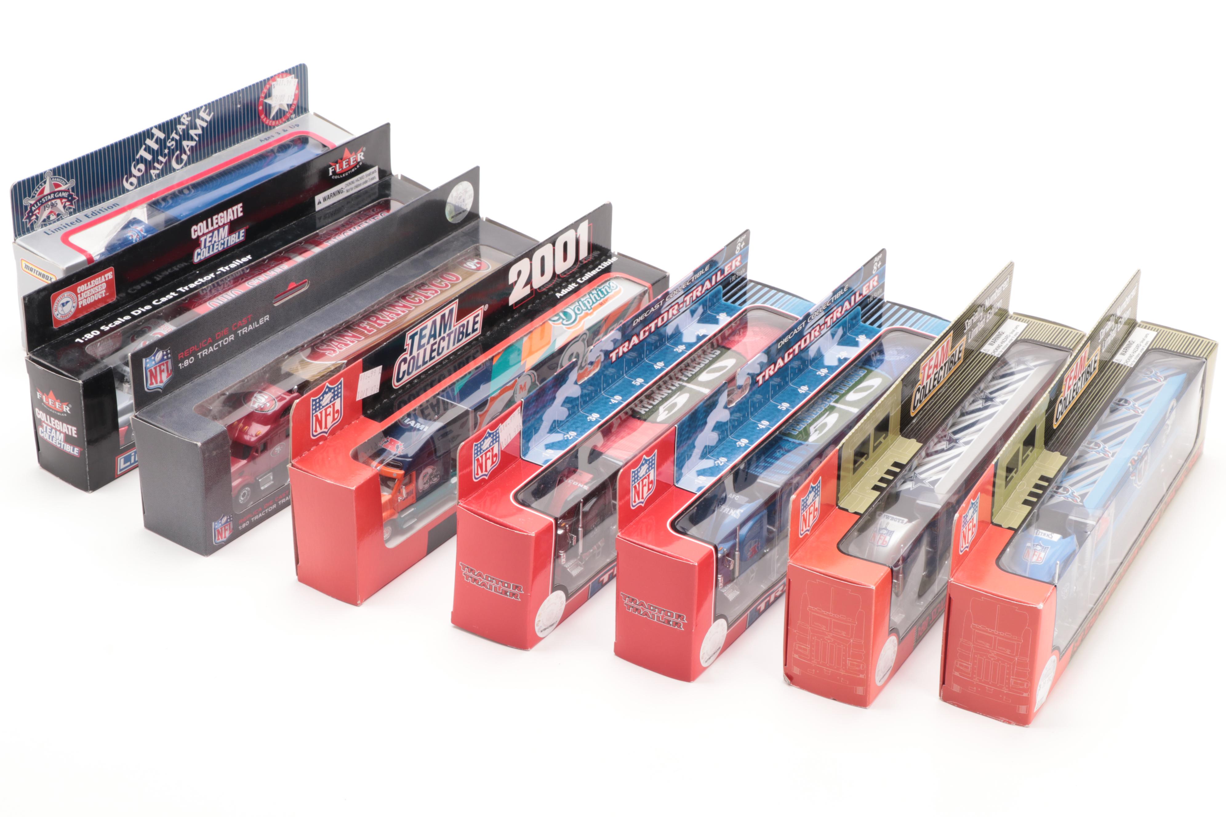 NFL and College Sports Teams Collectible Model Tractor Trailers
