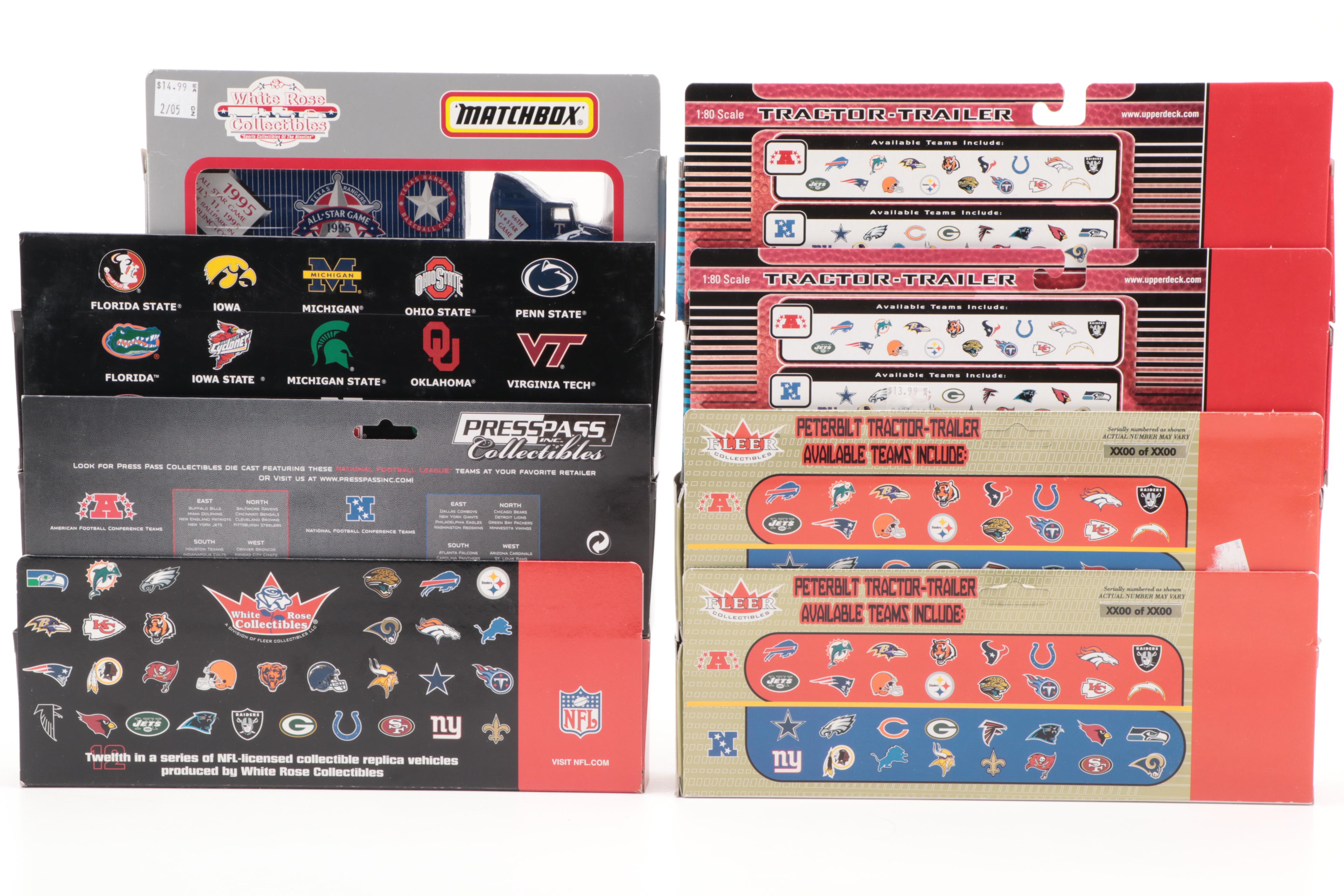 NFL and College Sports Teams Collectible Model Tractor Trailers