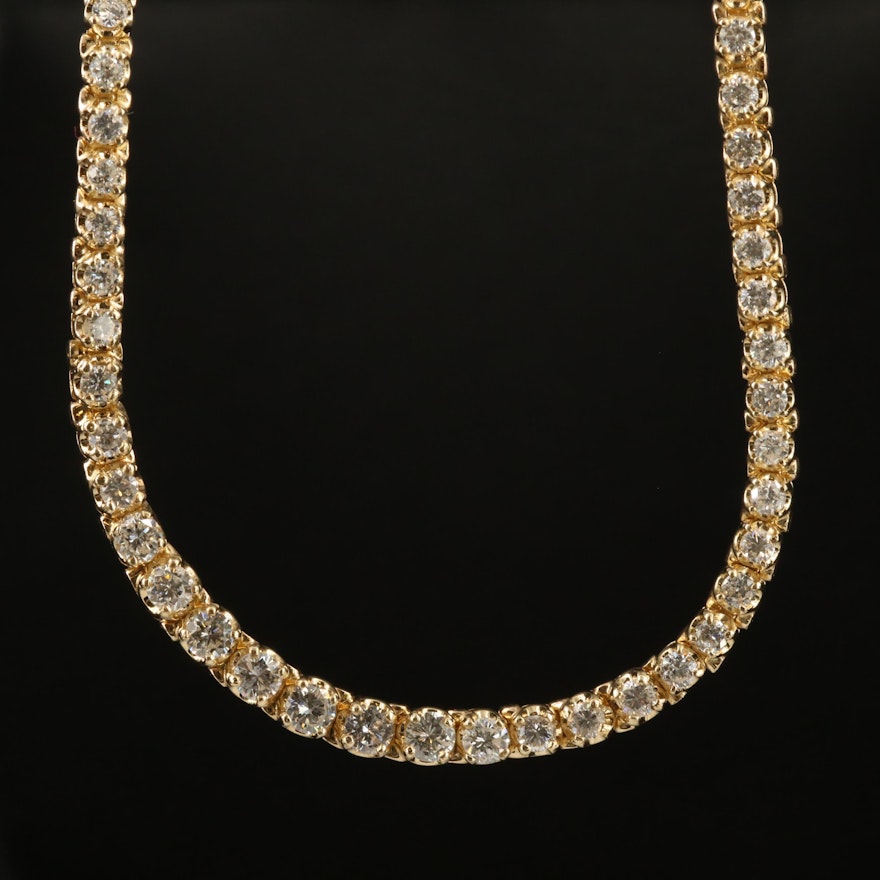 14K 6.50 CTW Diamond Graduated Rivière Necklace