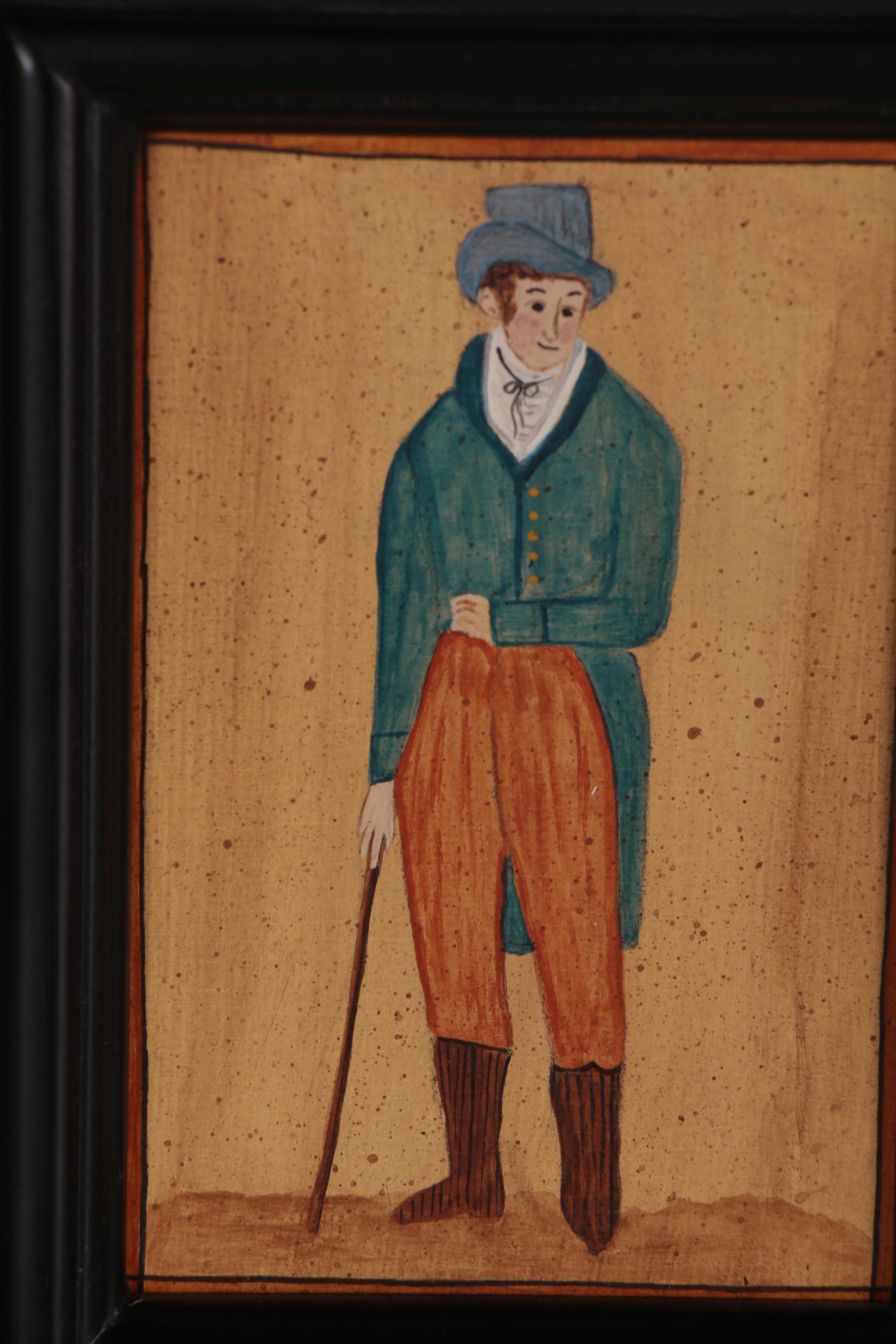 Emily Hollinger American Naïve Folk Art Gouache Paintings