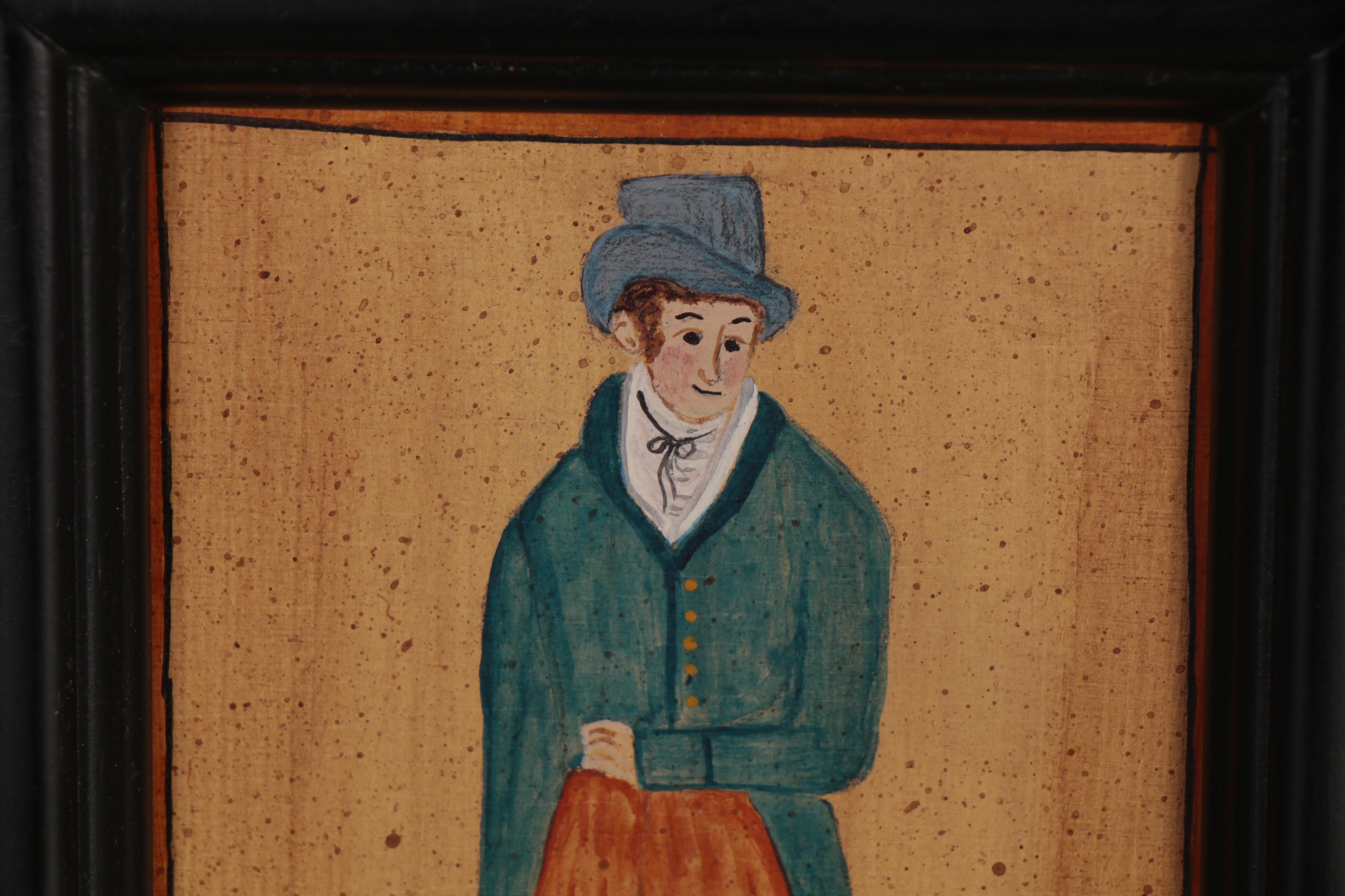 Emily Hollinger American Naïve Folk Art Gouache Paintings