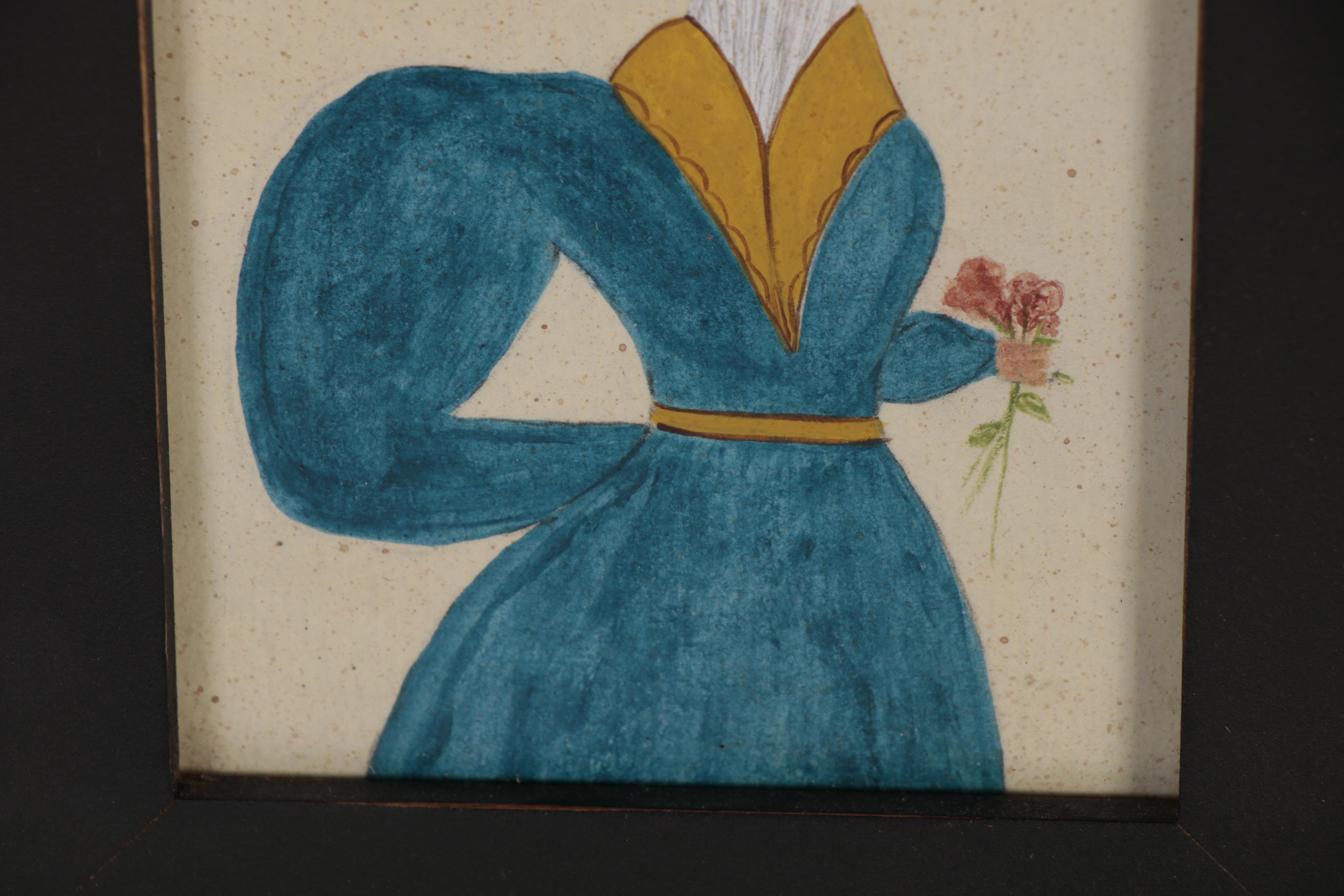 Emily Hollinger American Naïve Folk Art Gouache Paintings