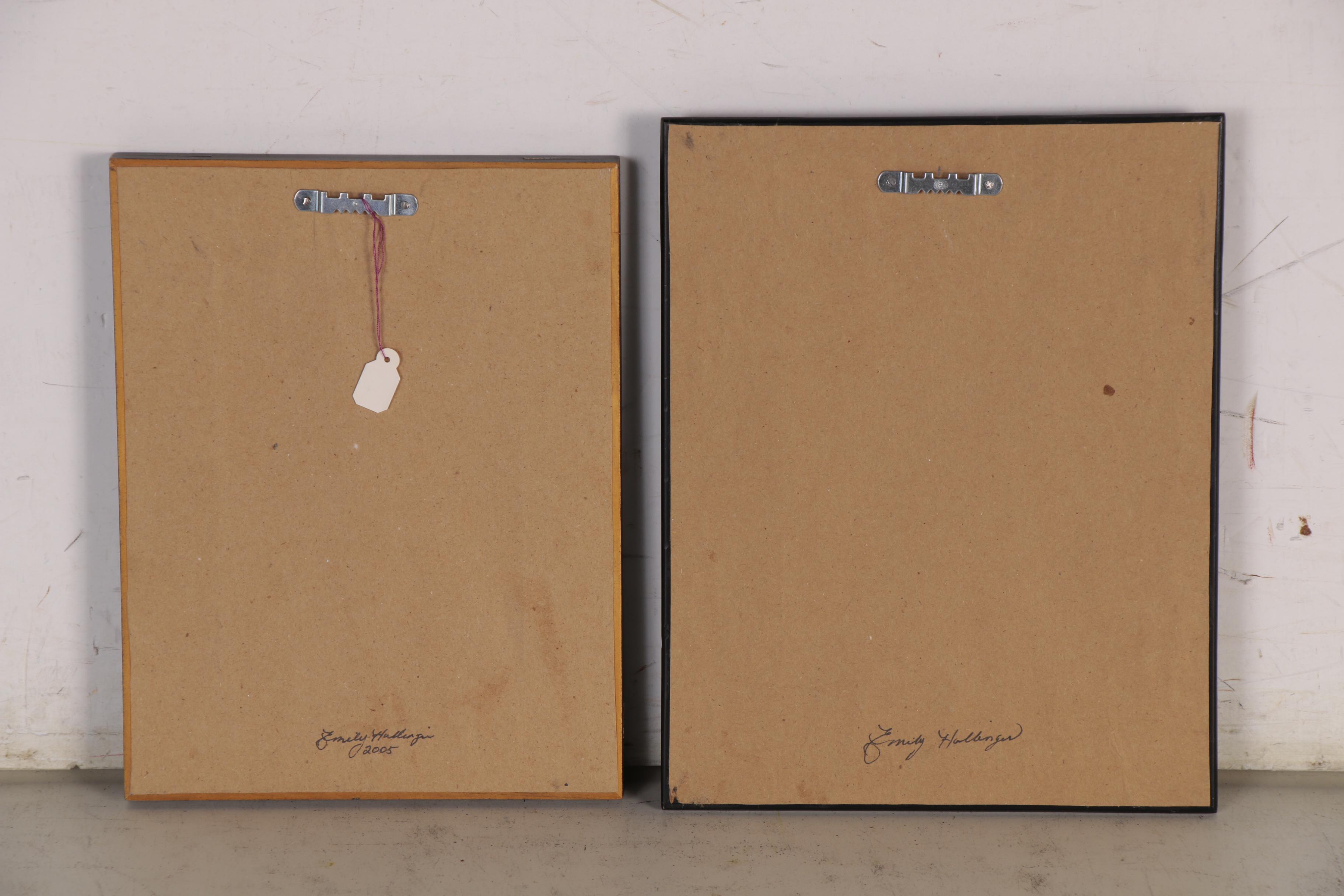 Emily Hollinger American Naïve Folk Art Gouache Paintings