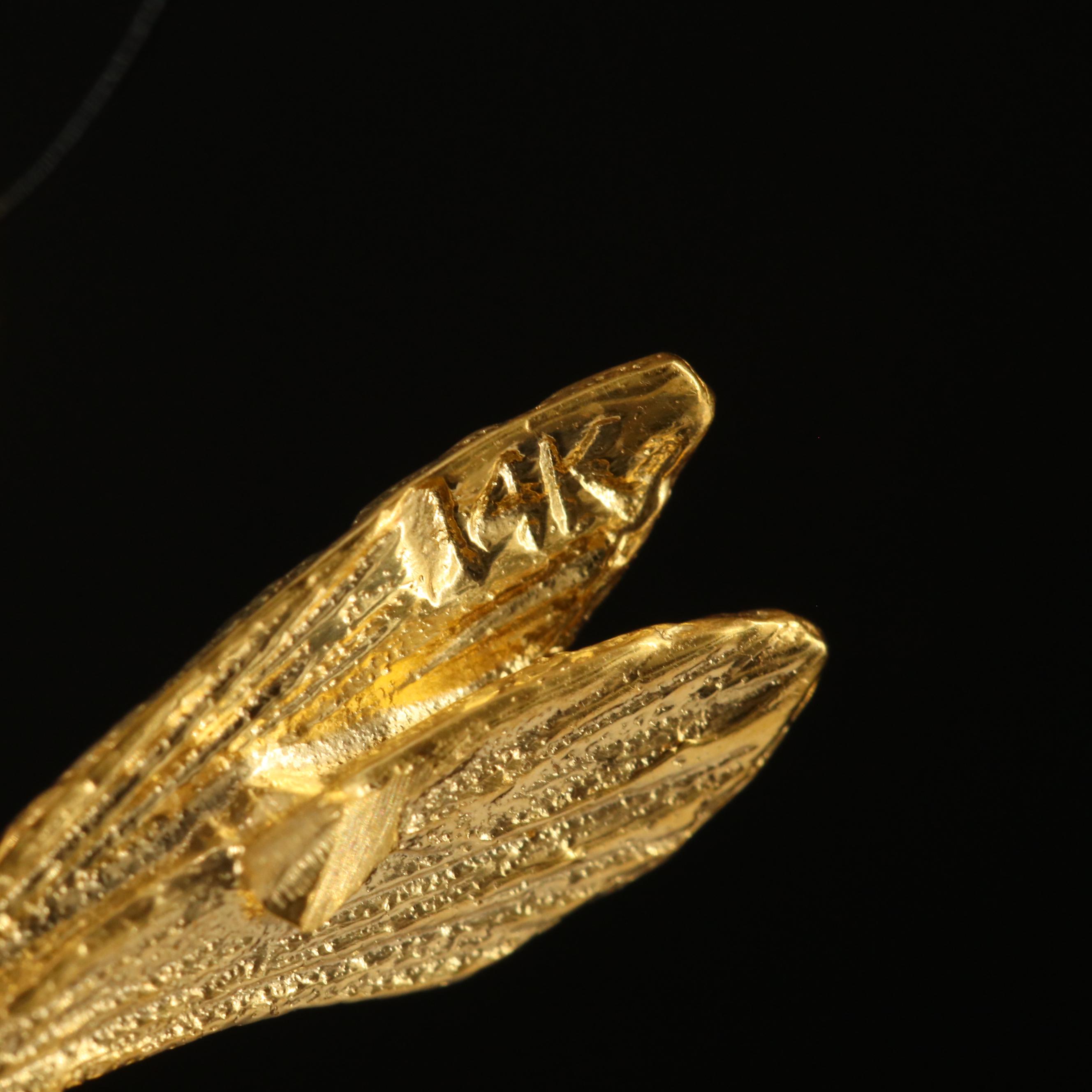 14K Sapphire and Diamond Bee Pendant