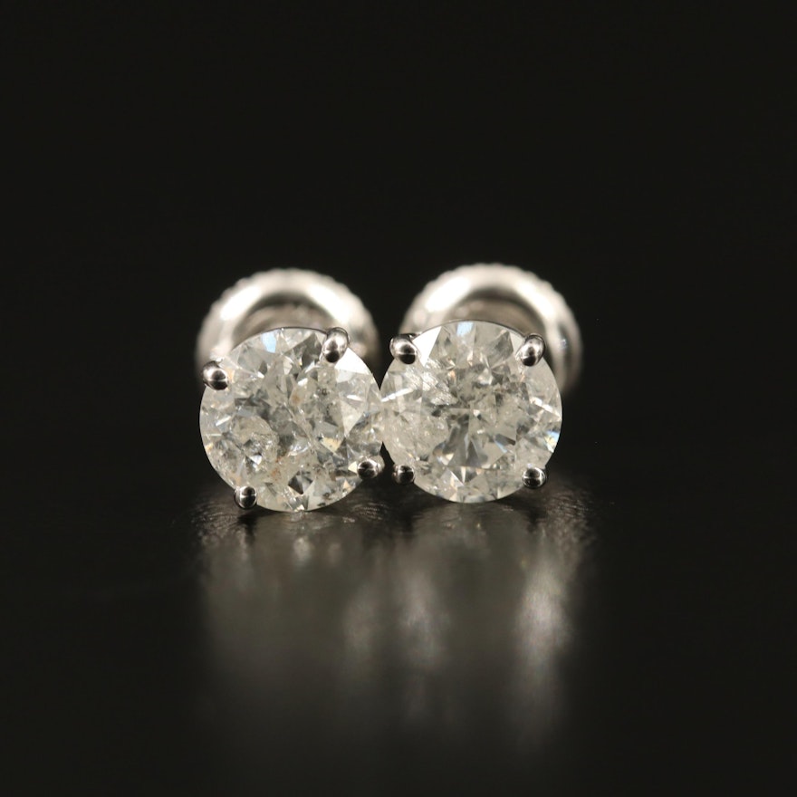 14K 1.82 CTW Diamond Solitaire Earrings
