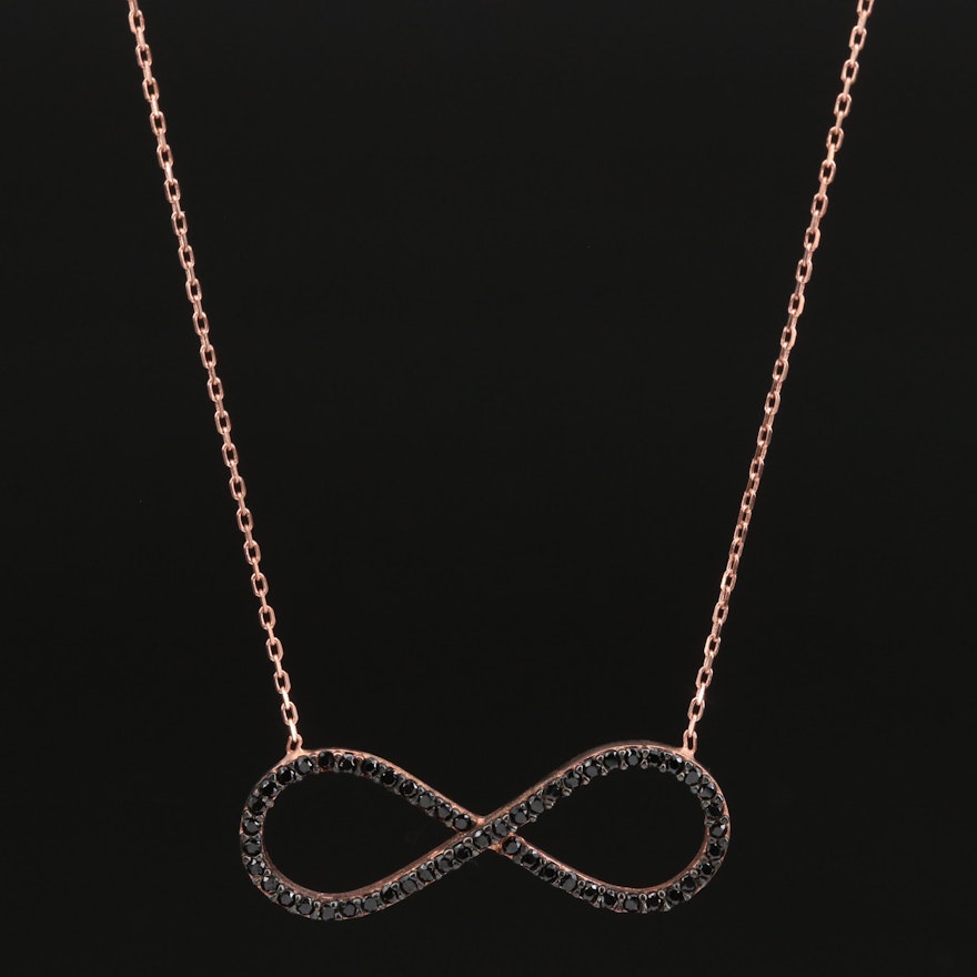 Sterling Spinel Infinity Necklace