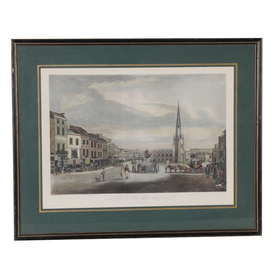 Etching After T. Hollins and J.C. Stadler "A View of High Street, Birmingham"