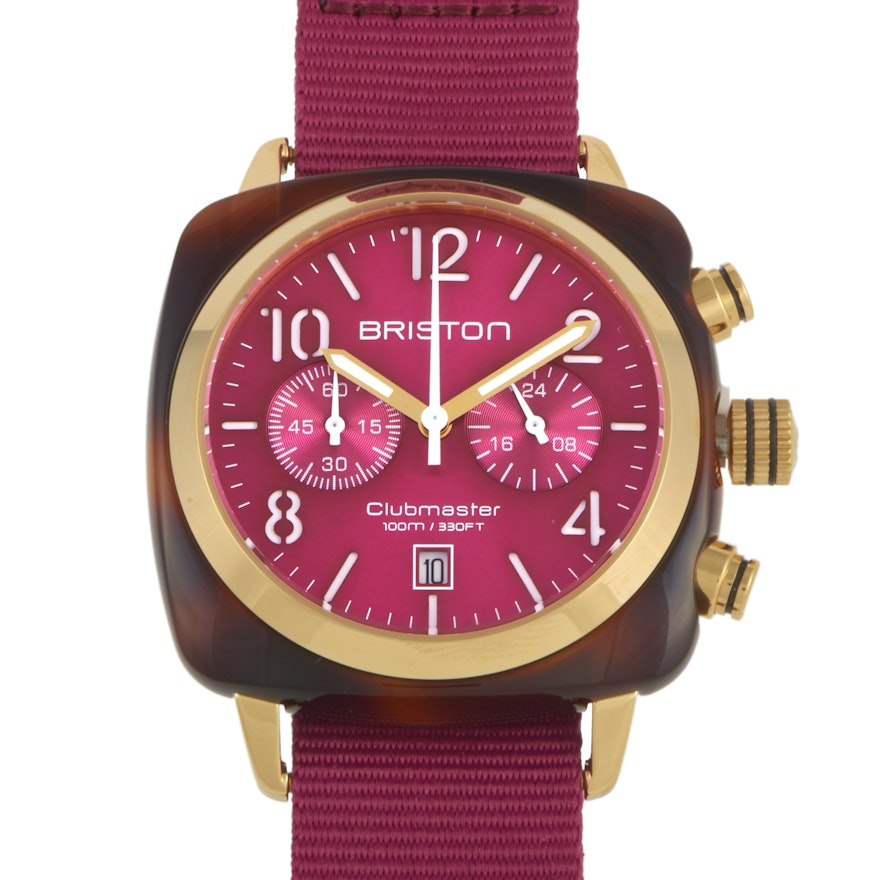 Briston Clubmaster Classic Acetate Gold Berry Dial Watch