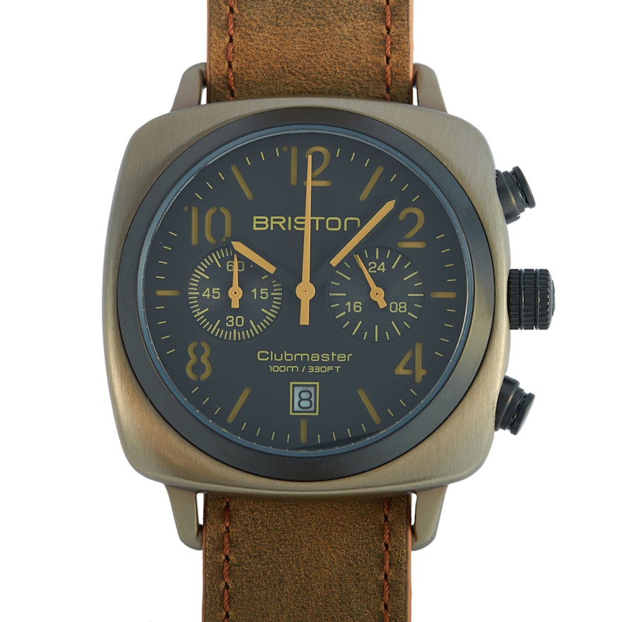 Briston Clubmaster Classic Khaki Steel Wristwatch