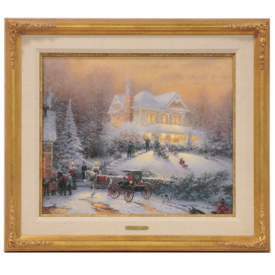 Thomas Kinkade Hand-Embellished Offset Lithograph  "Victorian Christmas II"