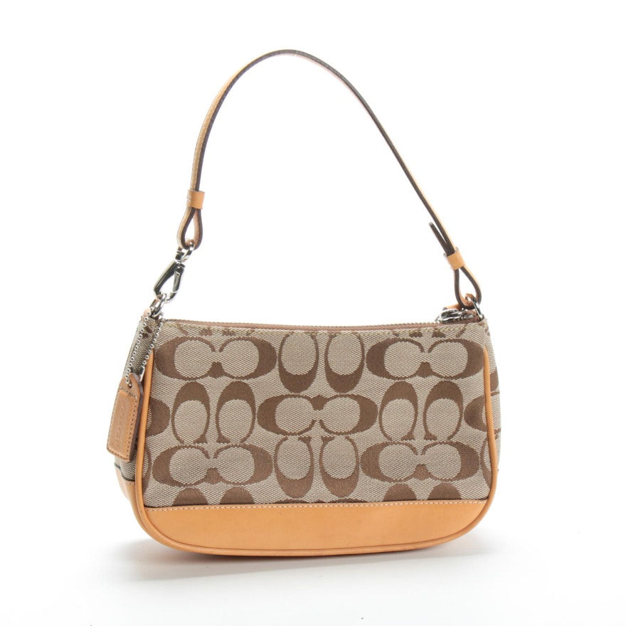 Coach Signature Demi Canvas and Leather Handbag