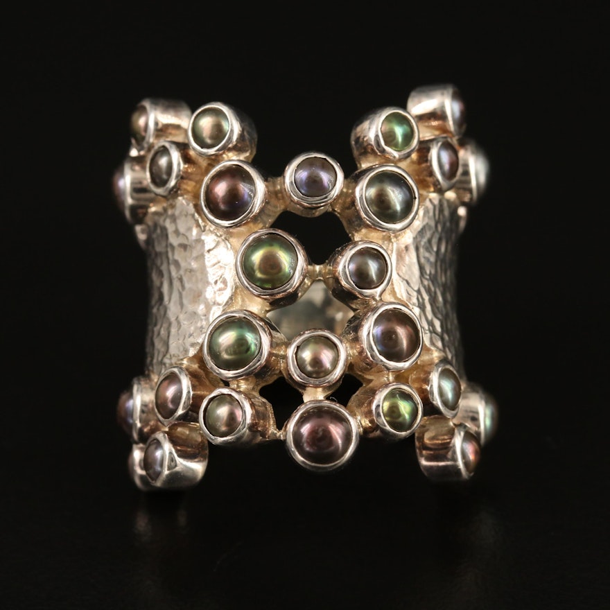 Laurent Léger 950 Silver Pearl Cluster Ring
