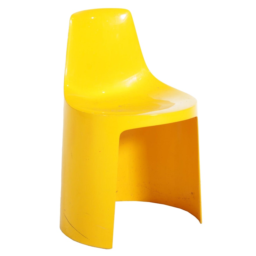 Modernist Yellow Plastic Stacking Child's Chair