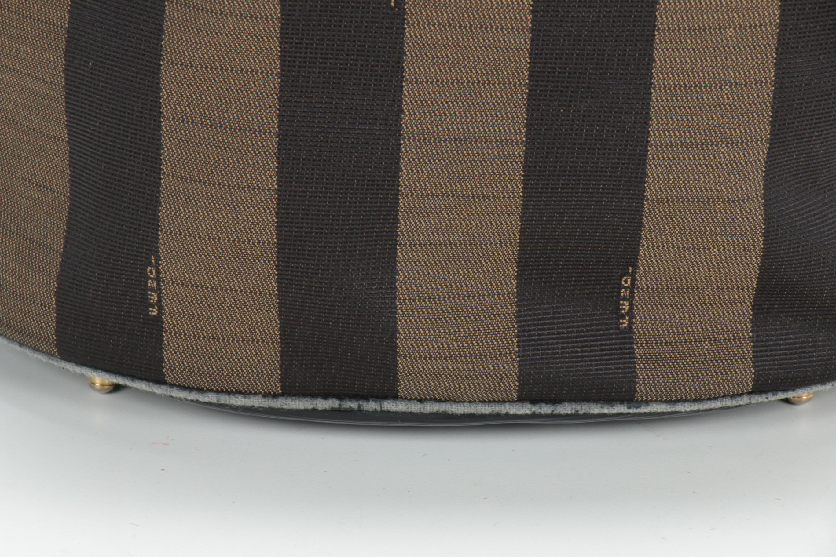 Fendi Bucket Bag in Pequin Canvas and Leather