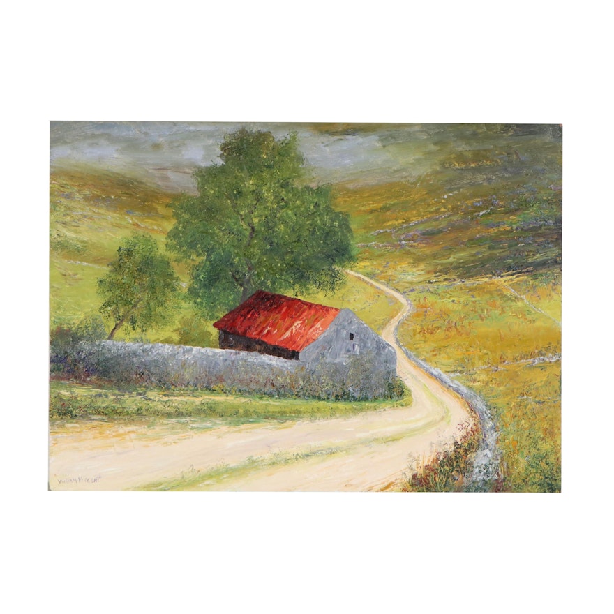 William Vincent Landscape Impasto Oil Painting